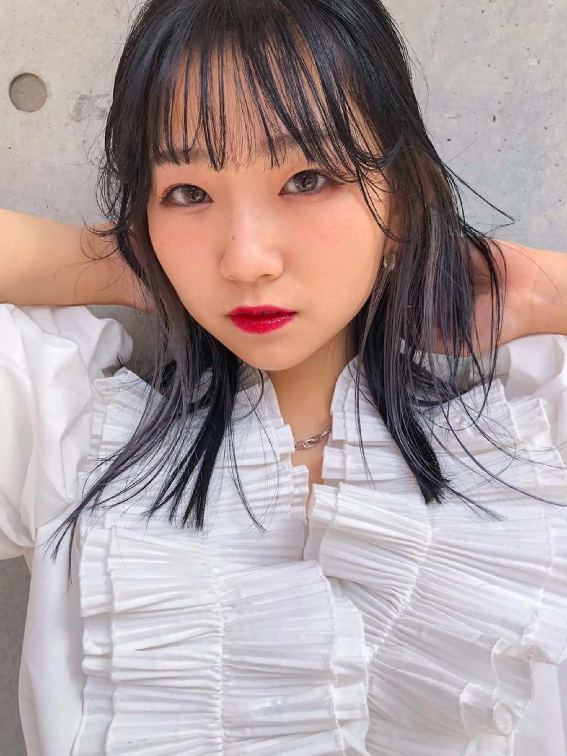 ミディアム ヘアカラー nessヤマサキ リュウタのヘアスタイル