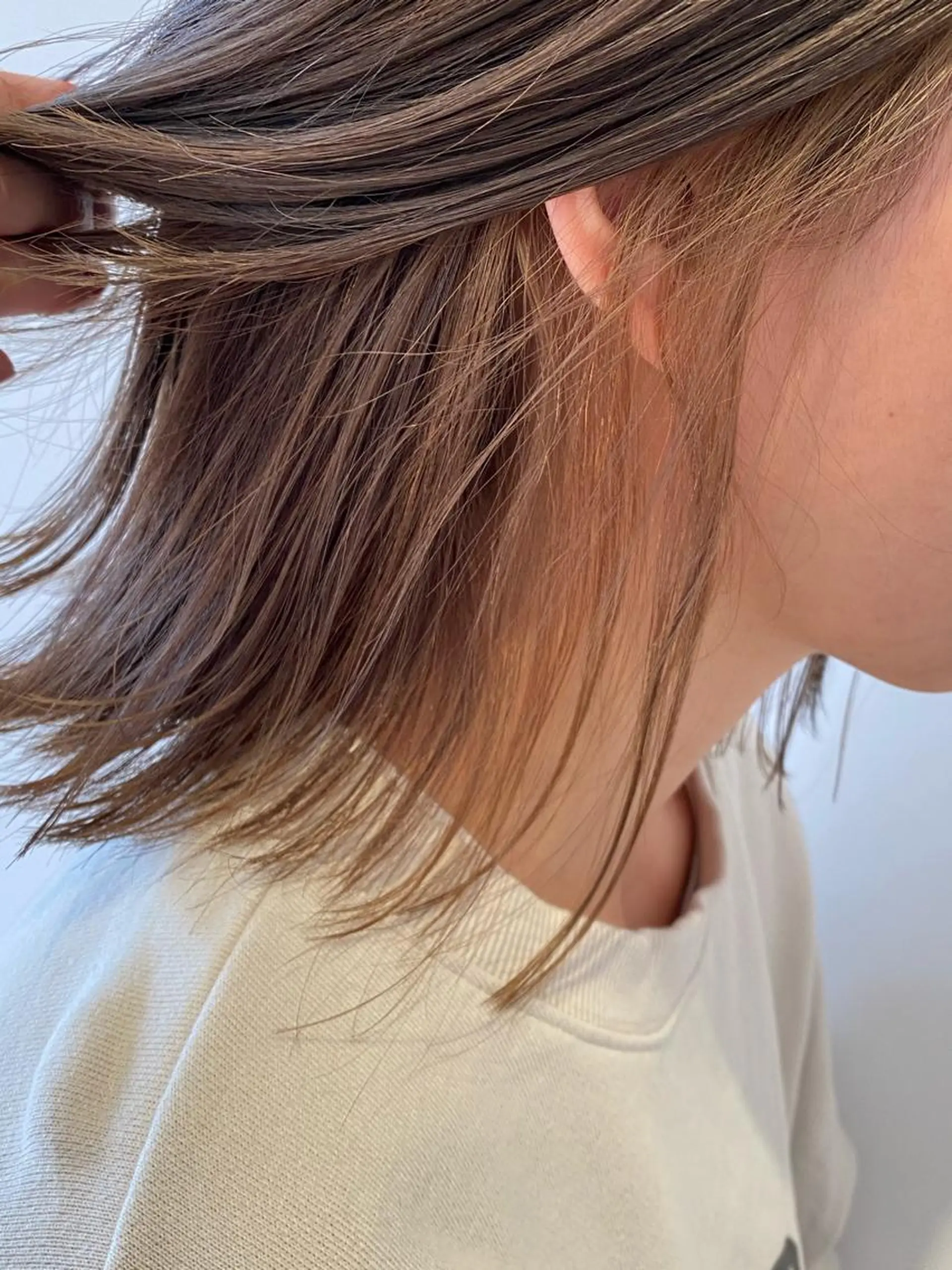 ミディアム カラー ベージュカラー グレージュ カット ヘアカラー トリートメント わかばやし ゆうこのヘアスタイル