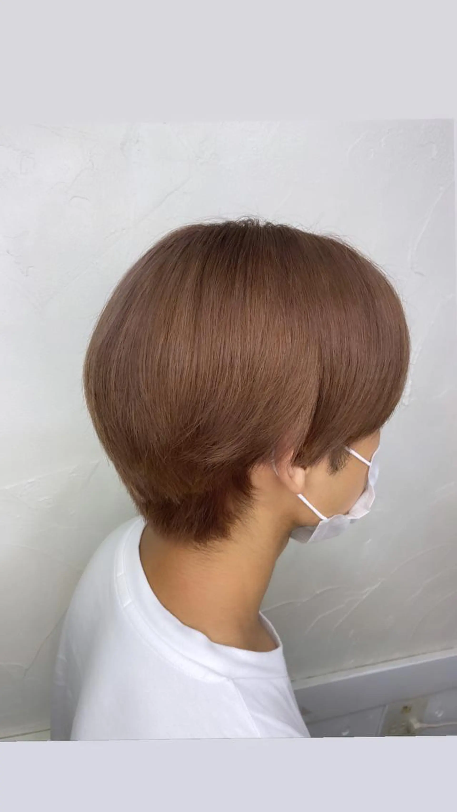 ショート カラー ベージュカラー ピンクカラー ピンクベージュ アンククロス kyokaのヘアスタイル