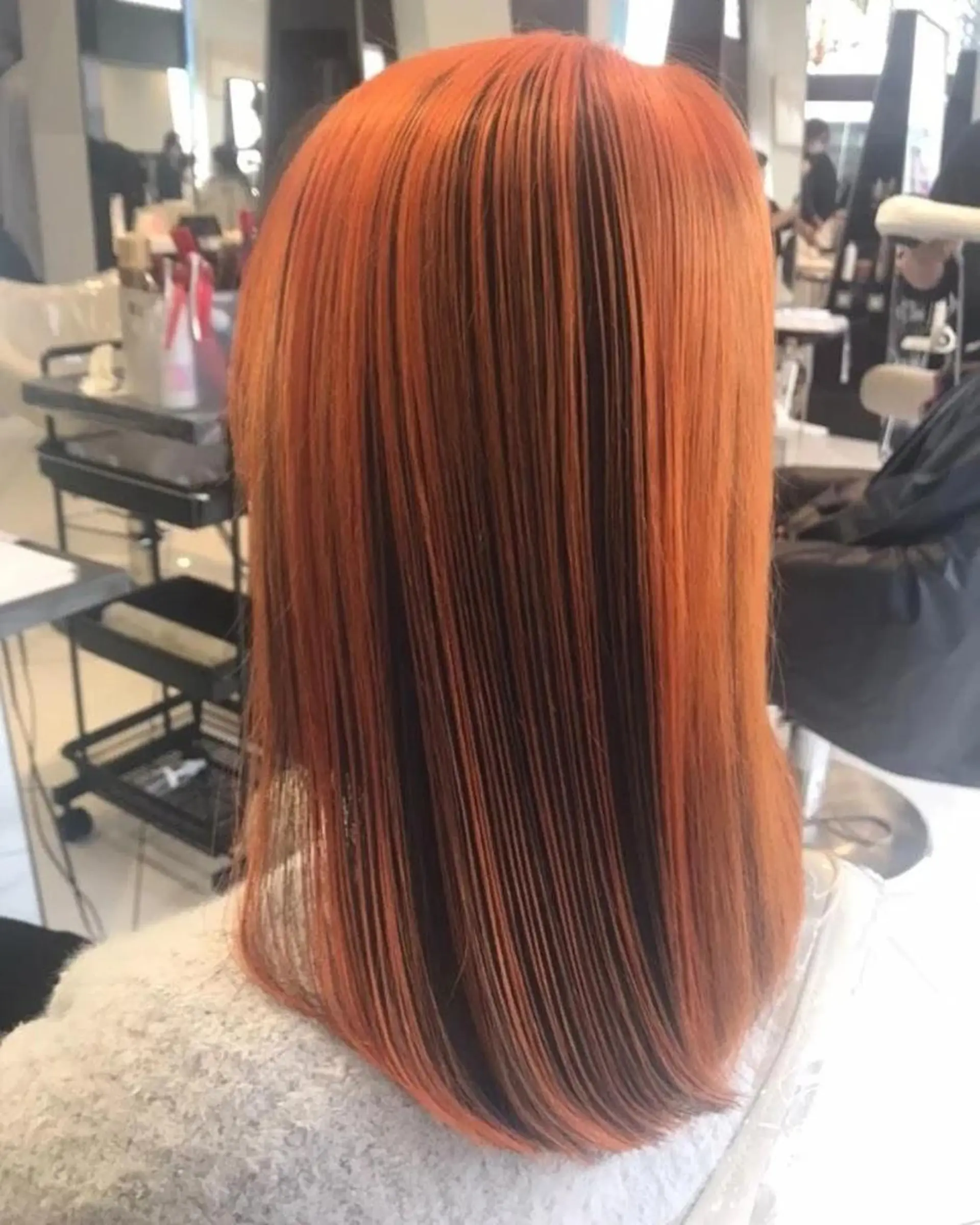 ミディアム カラー オレンジ ヘアカラー トリートメント あらげ 🌈推しカラー🌈ᵕのヘアスタイル