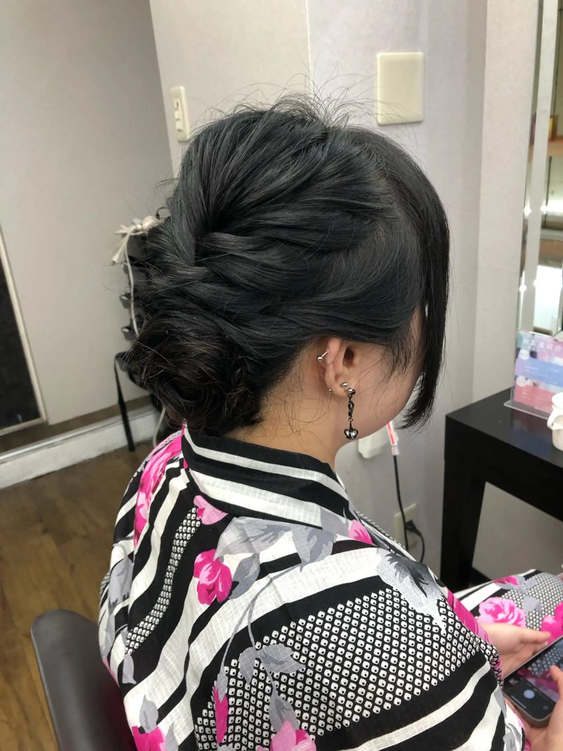 ミディアム ヘアアレンジ 浴衣 alpha. カラーエクステ下妻のヘアスタイル