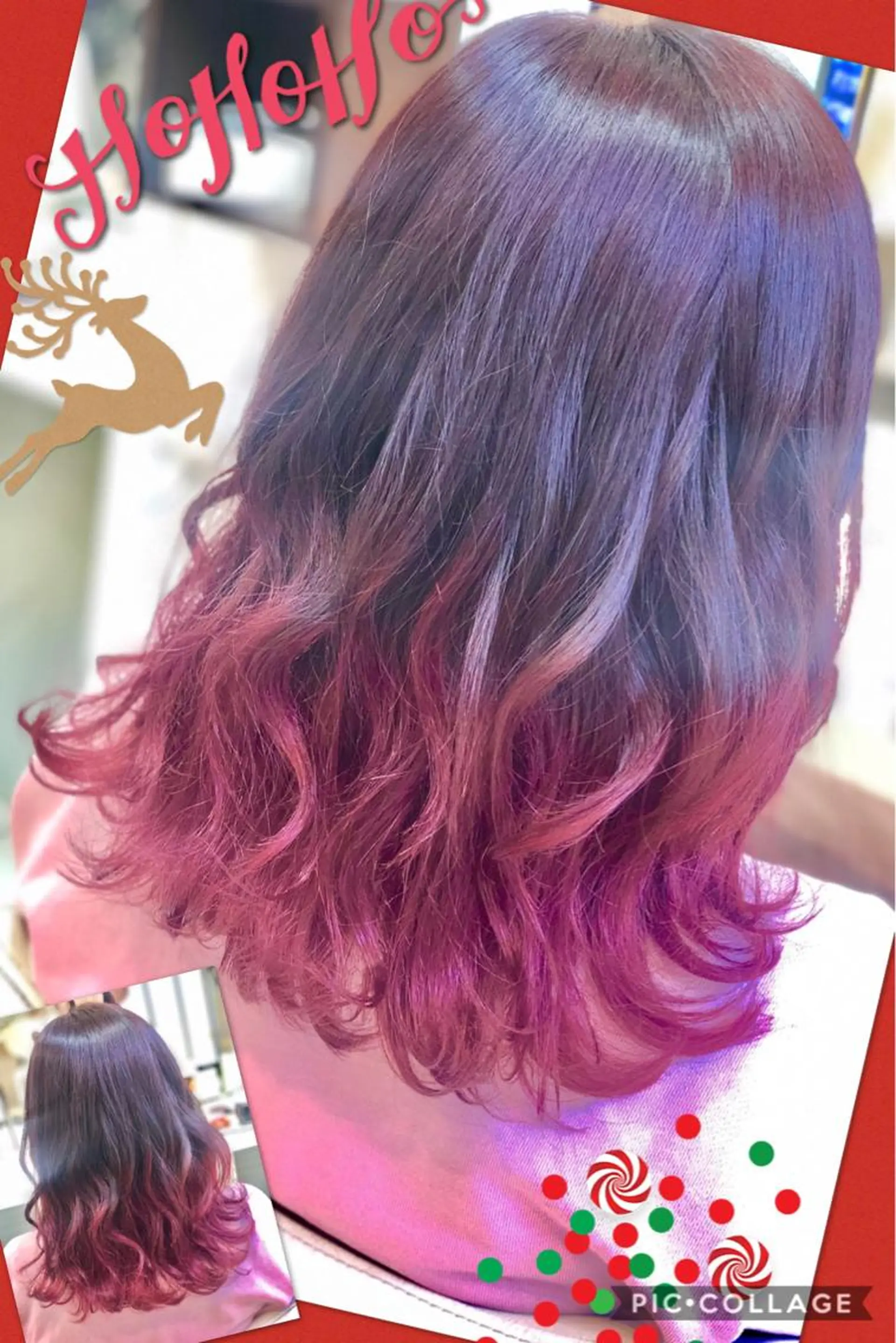 セミロング カラー ヘアアレンジ ブリーチ ケアブリーチ グラデーションカラー イルミナカラー ヘアカラー トリートメント ヘアセット 永島 桜のヘアスタイル