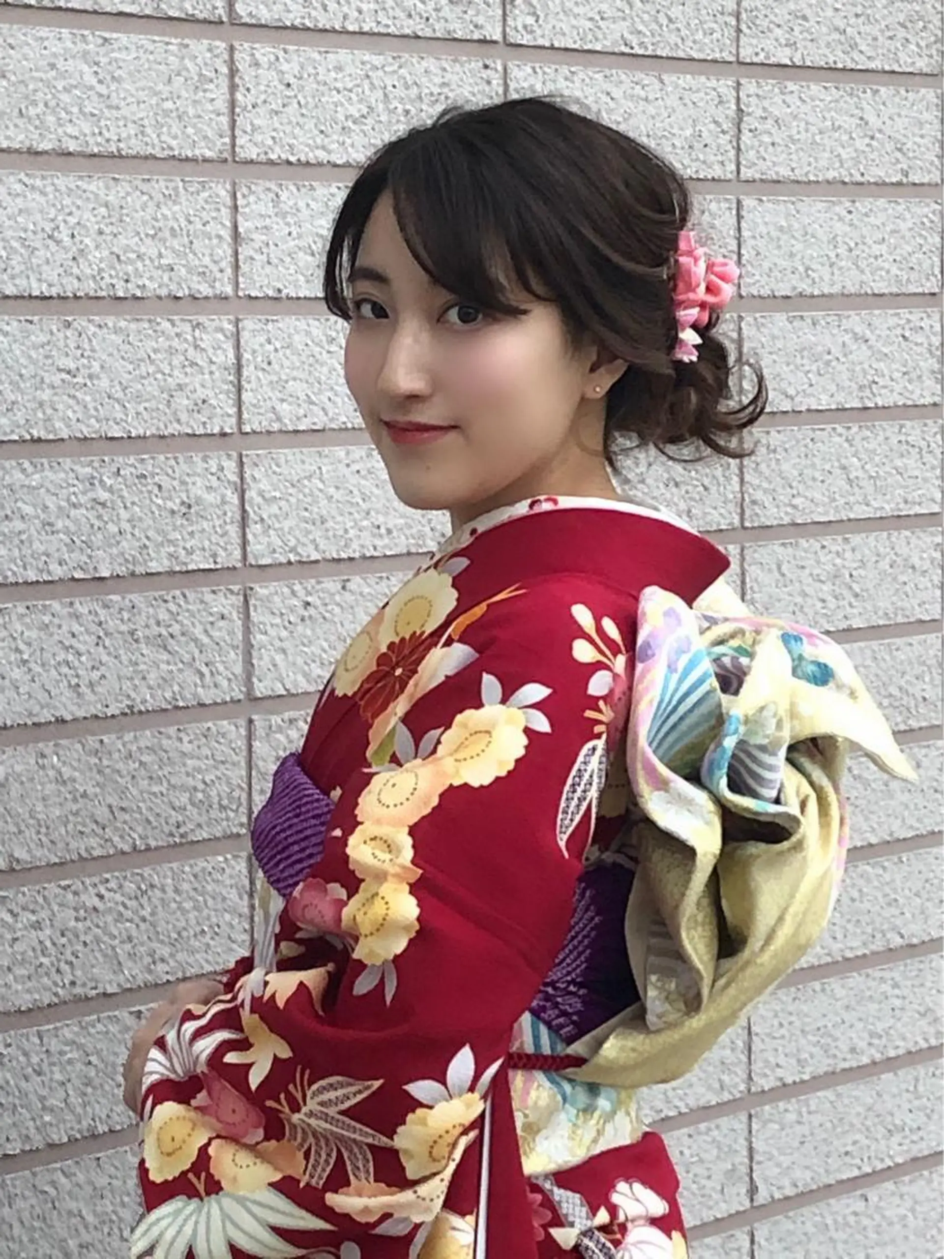 セミロング ヘアアレンジ 成人式 飯塚 沙衣のヘアスタイル