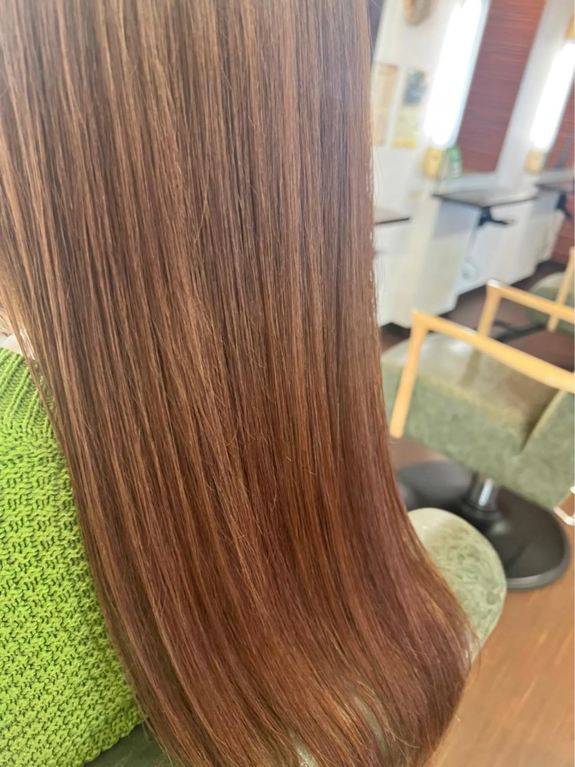 セミロング カラー ブリーチ オレンジ Glanzhair 🫧‪菊池柊真🫧のヘアスタイル