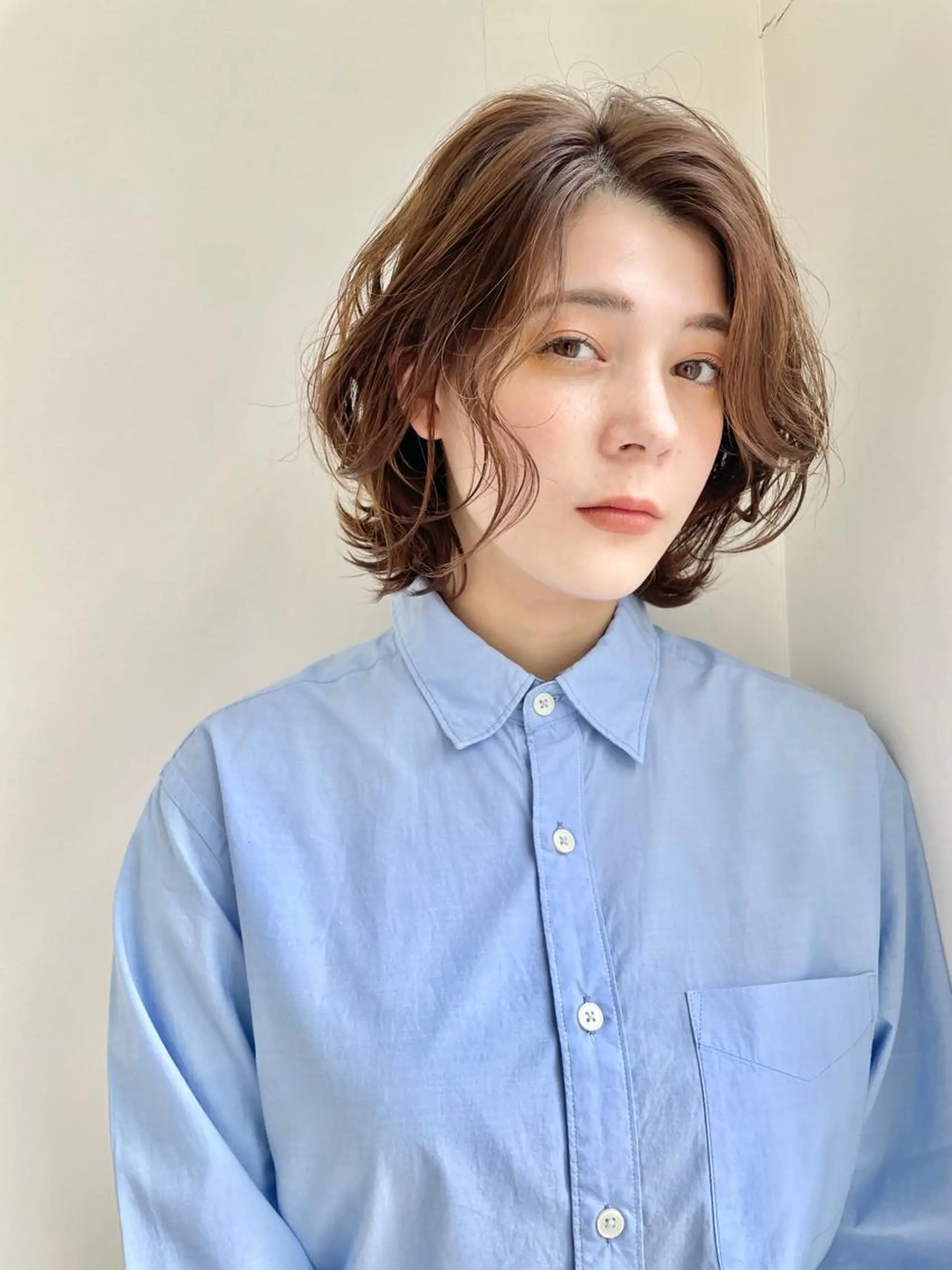 ショート カラー パーマ 顔周りカット 小顔カット Oasisgarden所属・レイヤー/ブリーチ MOMOのヘアスタイル