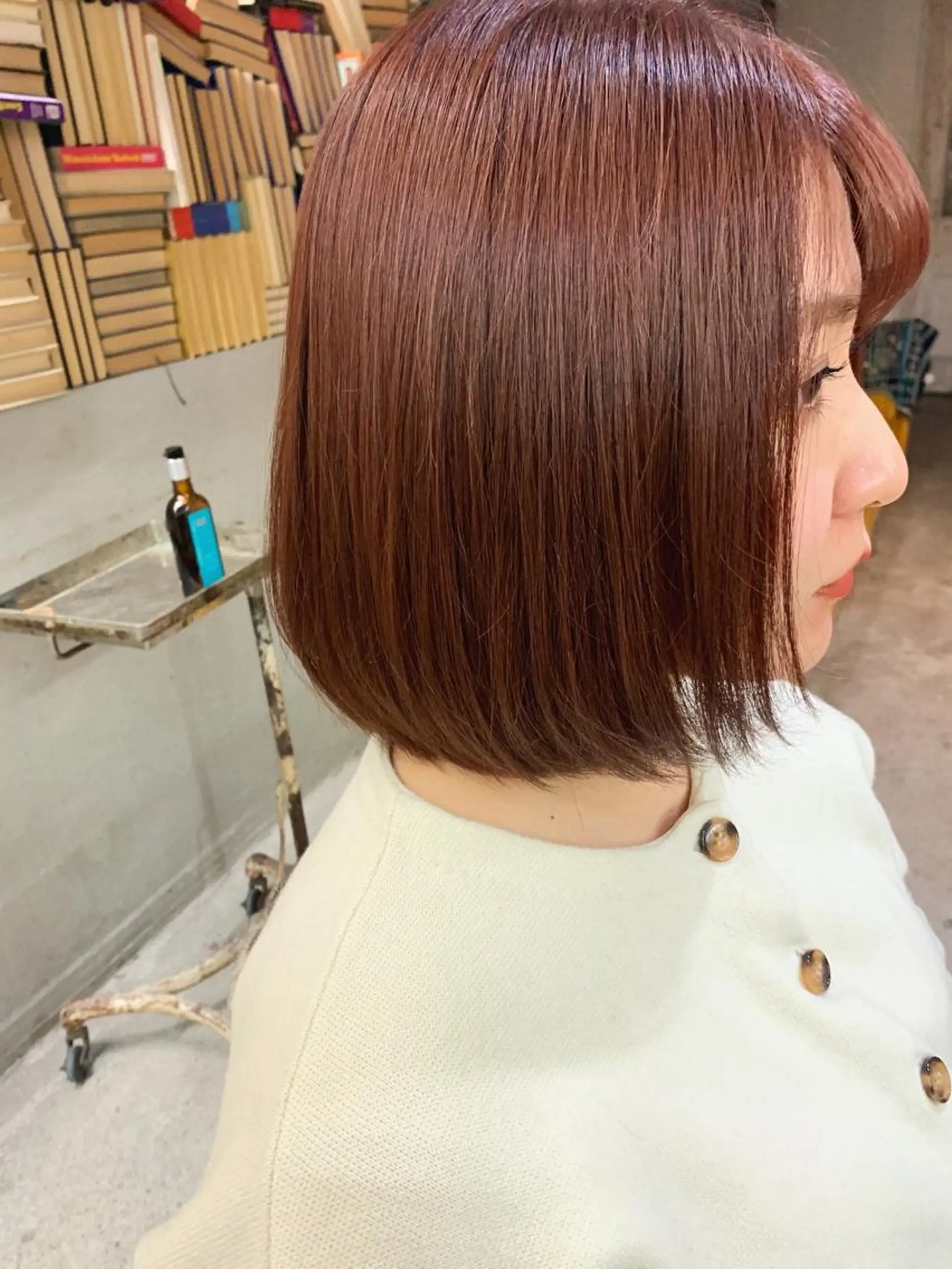 ミディアム レッドブラウン 似合わせカラー🫶 小川千波のヘアスタイル