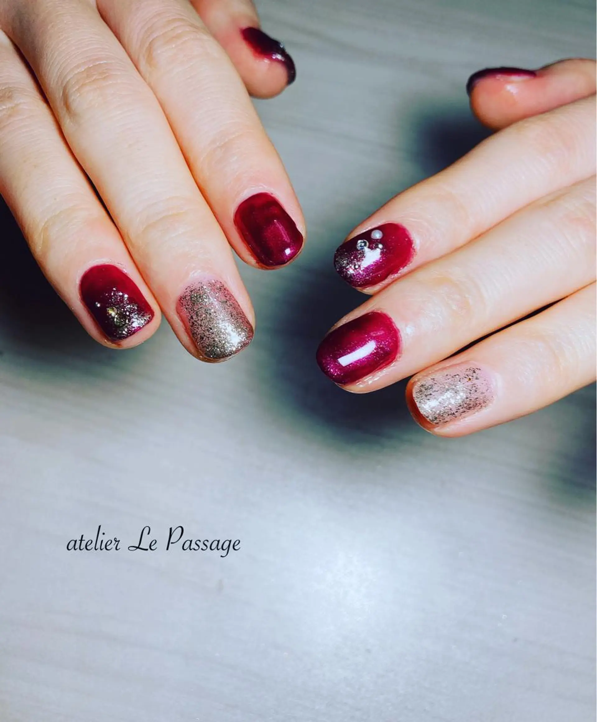 ネイル ジェルネイル ニュアンスネイル パラジェル 冬ネイル Atelier Le Passage所属・h nakatsukaのネイルデザイン