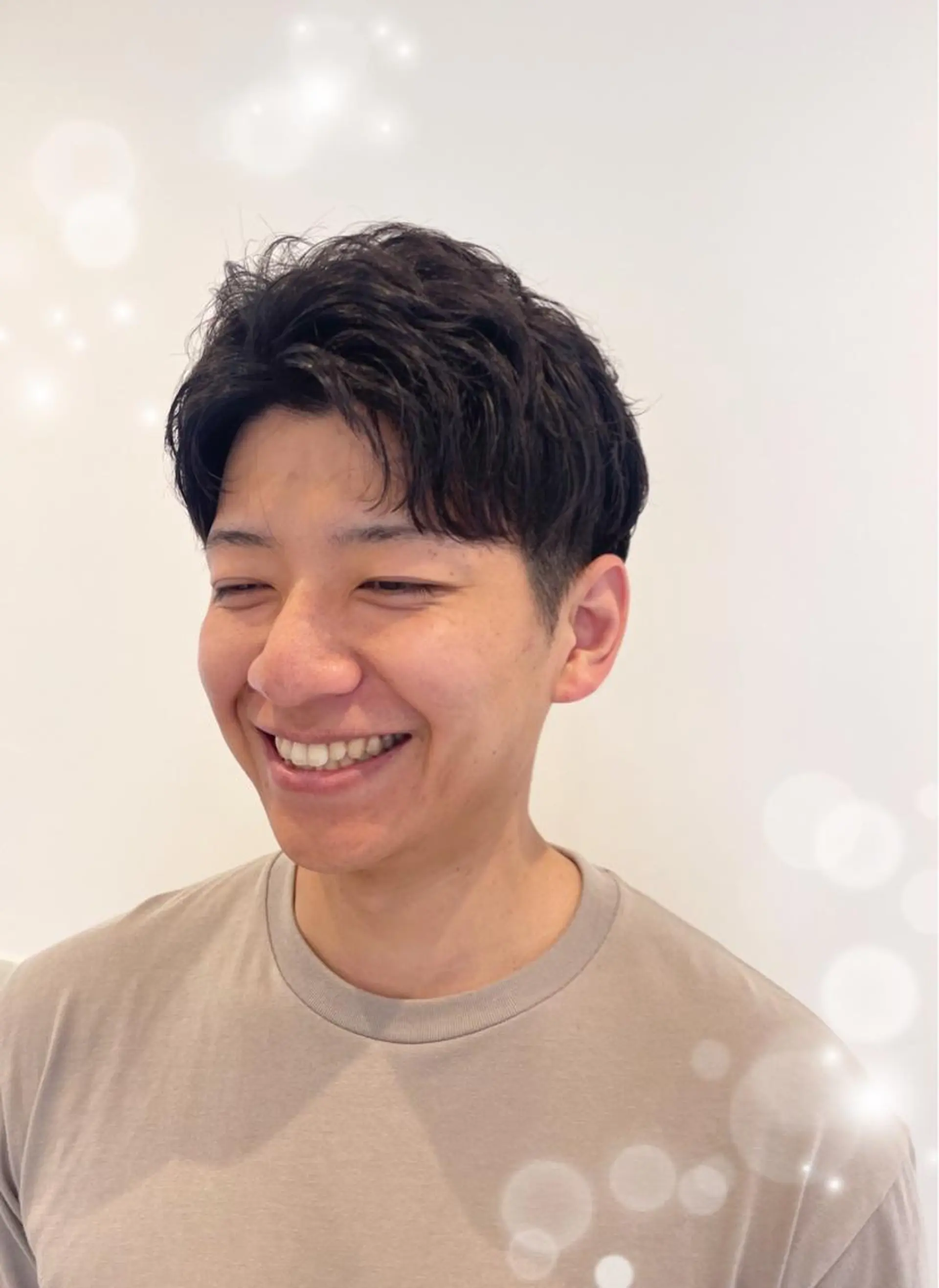 ショート パーマ メンズ メンズパーマ カット 💐レイヤー/透明感 カラー💐智口彩香のヘアスタイル