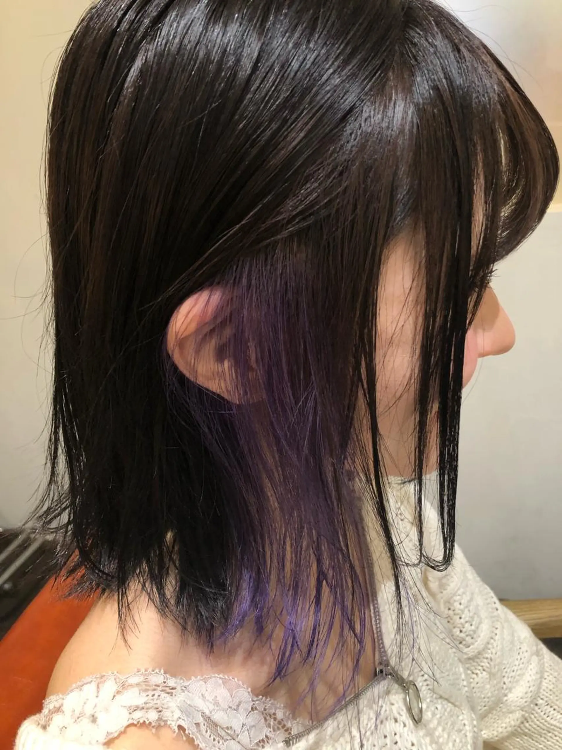 セミロング パープルカラー uti所属・菊池 幹のヘアスタイル