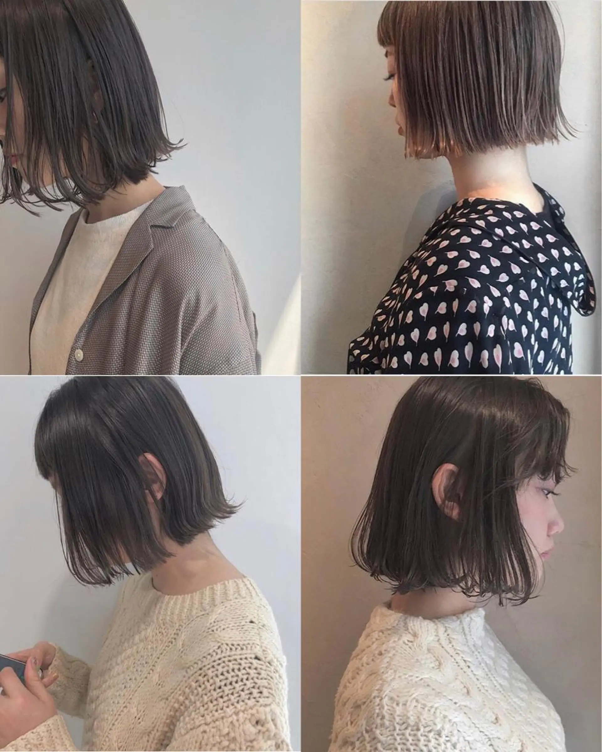 ミディアム 切りっぱなしボブ ボブ カット emme MIHO♡のヘアスタイル