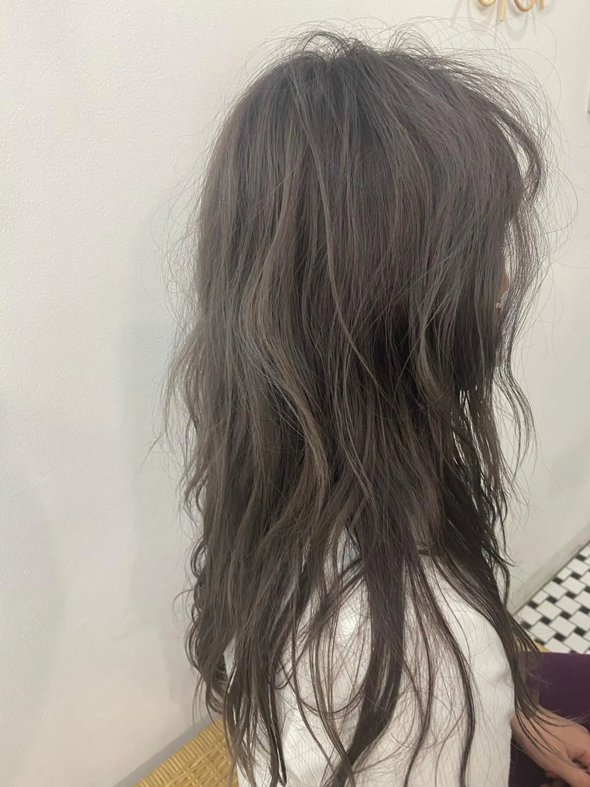 ロング カラー nishido ハイライト/メンズのヘアスタイル