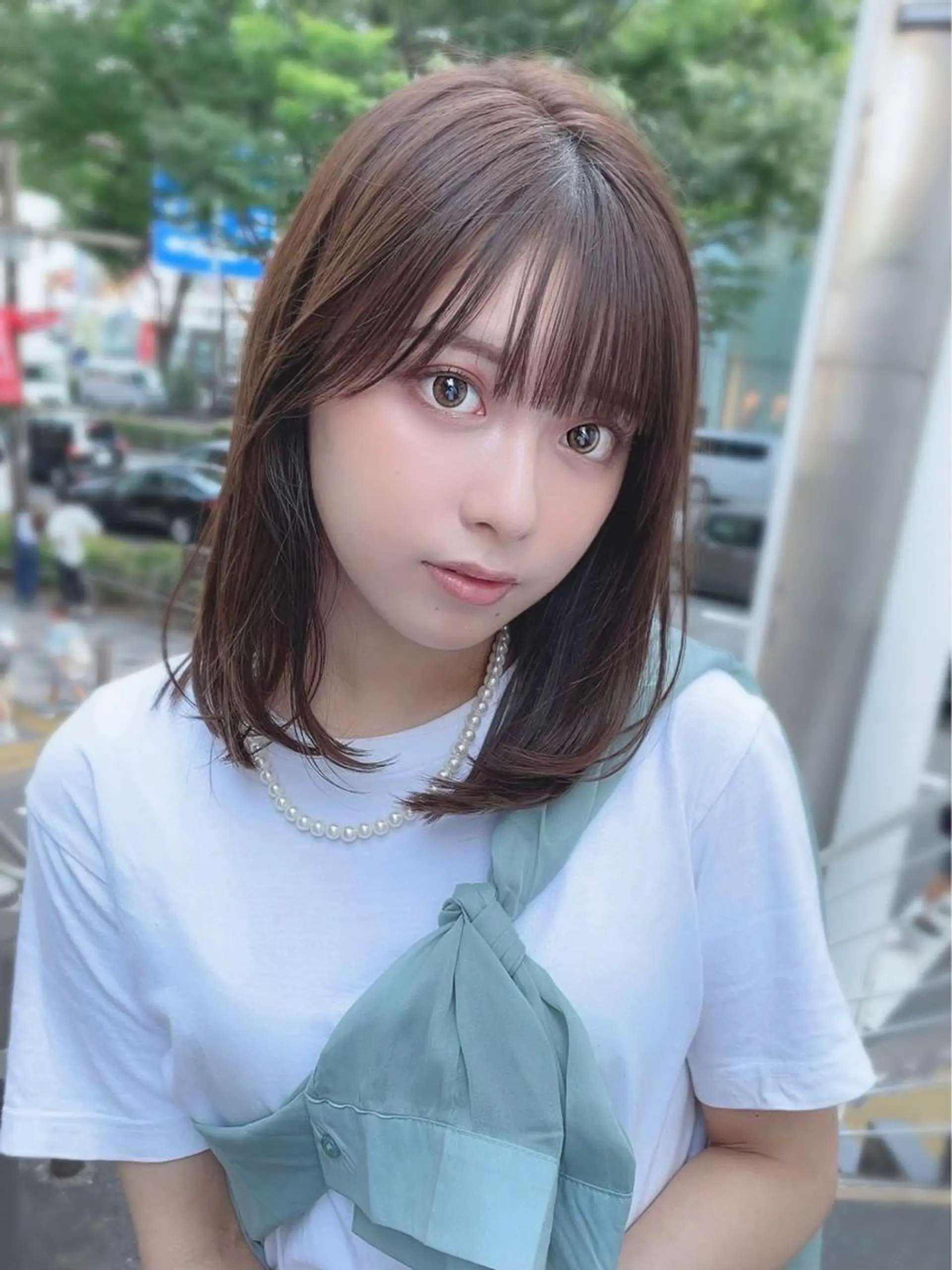 ミディアム カラー パーマ ヘアアレンジ 【公式】amble luxe池袋東口💛のヘアスタイル