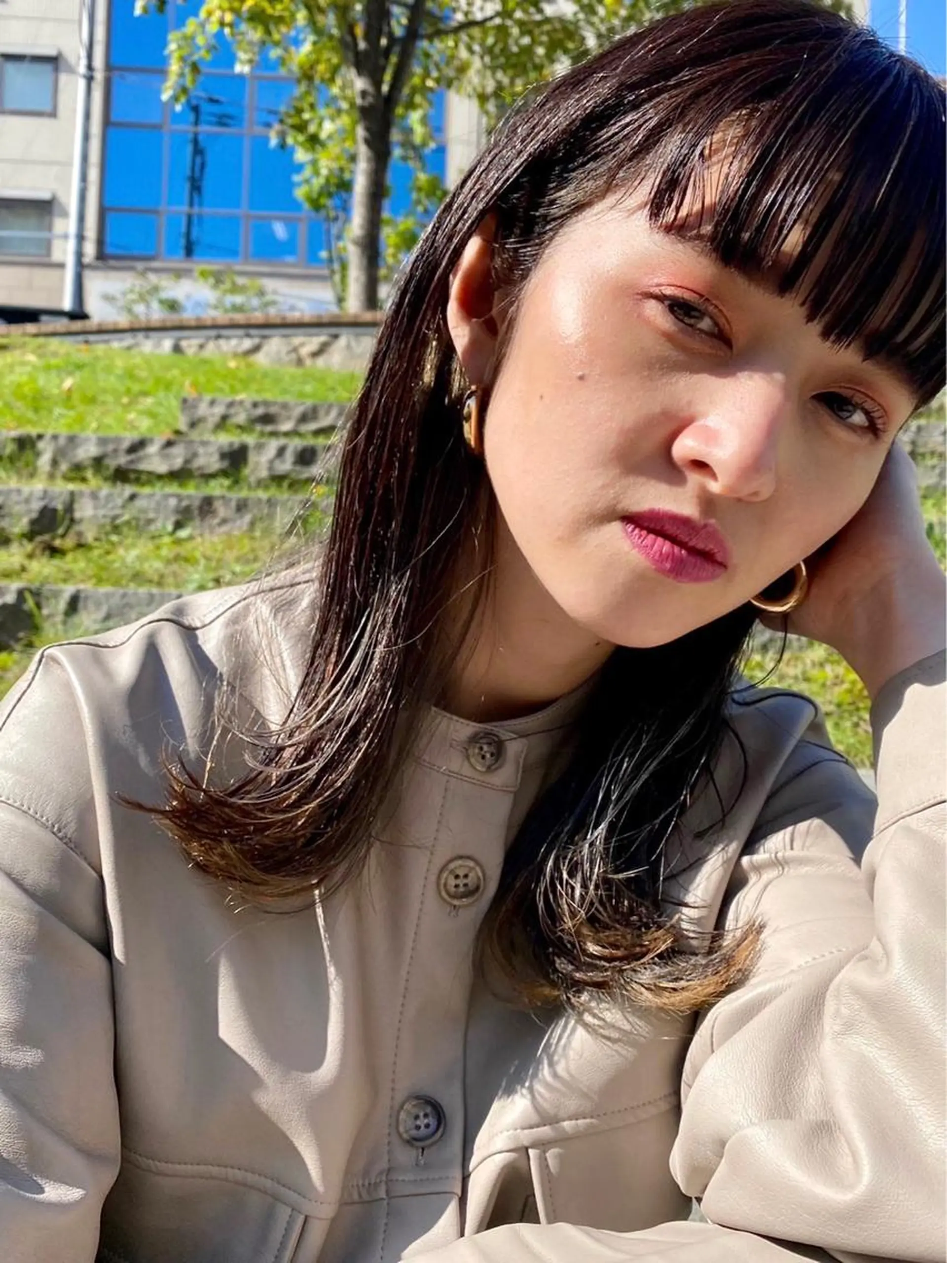 セミロング カラー パーマ ヘアアレンジ ネイル マツエク・マツパ アイブロウ 前髪パーマ/割れ癖 /レイヤー/駅近のヘアスタイル