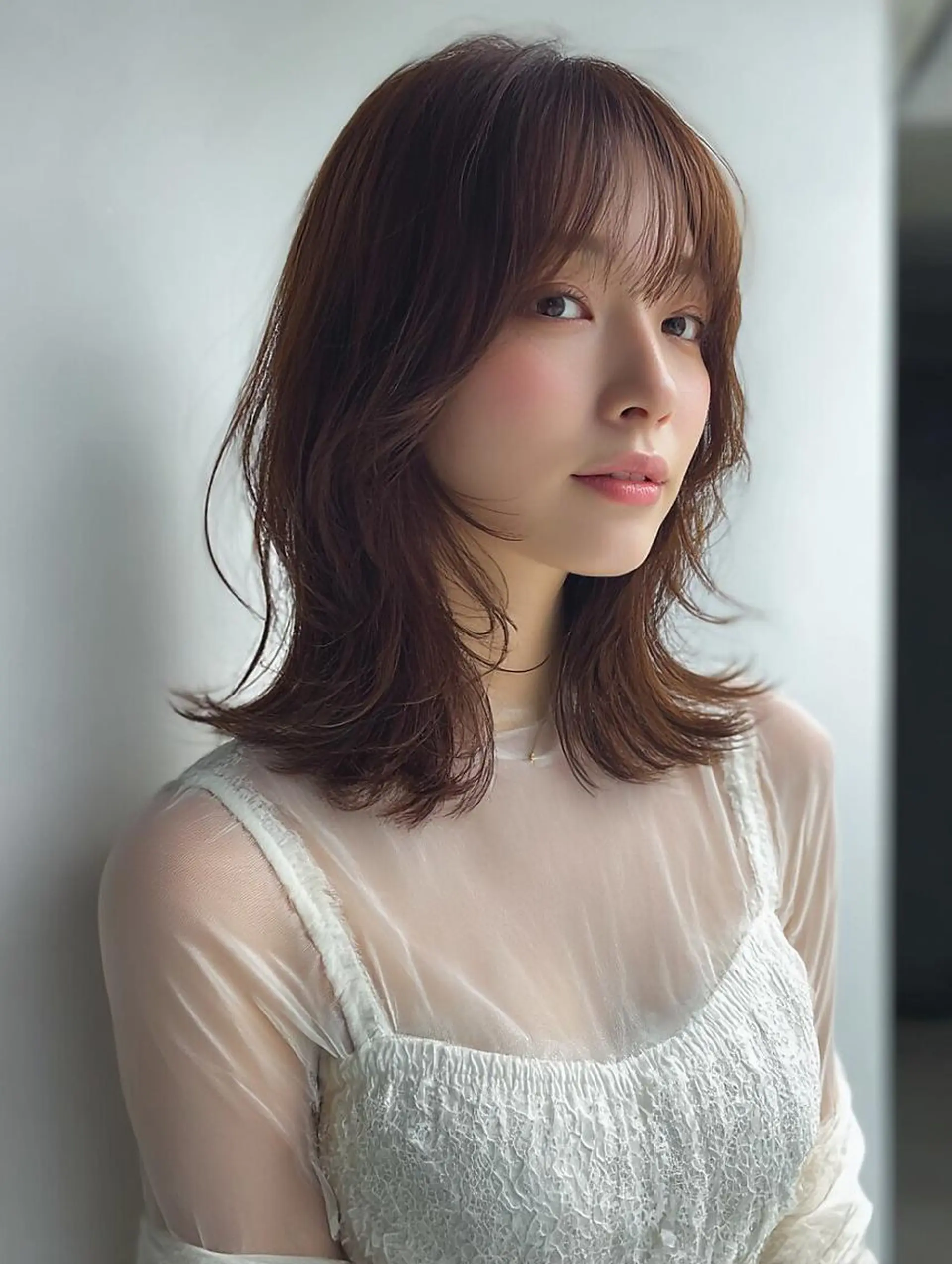 ミディアム カット ヘアカラー トリートメント TELA HAIR 守谷のヘアスタイル