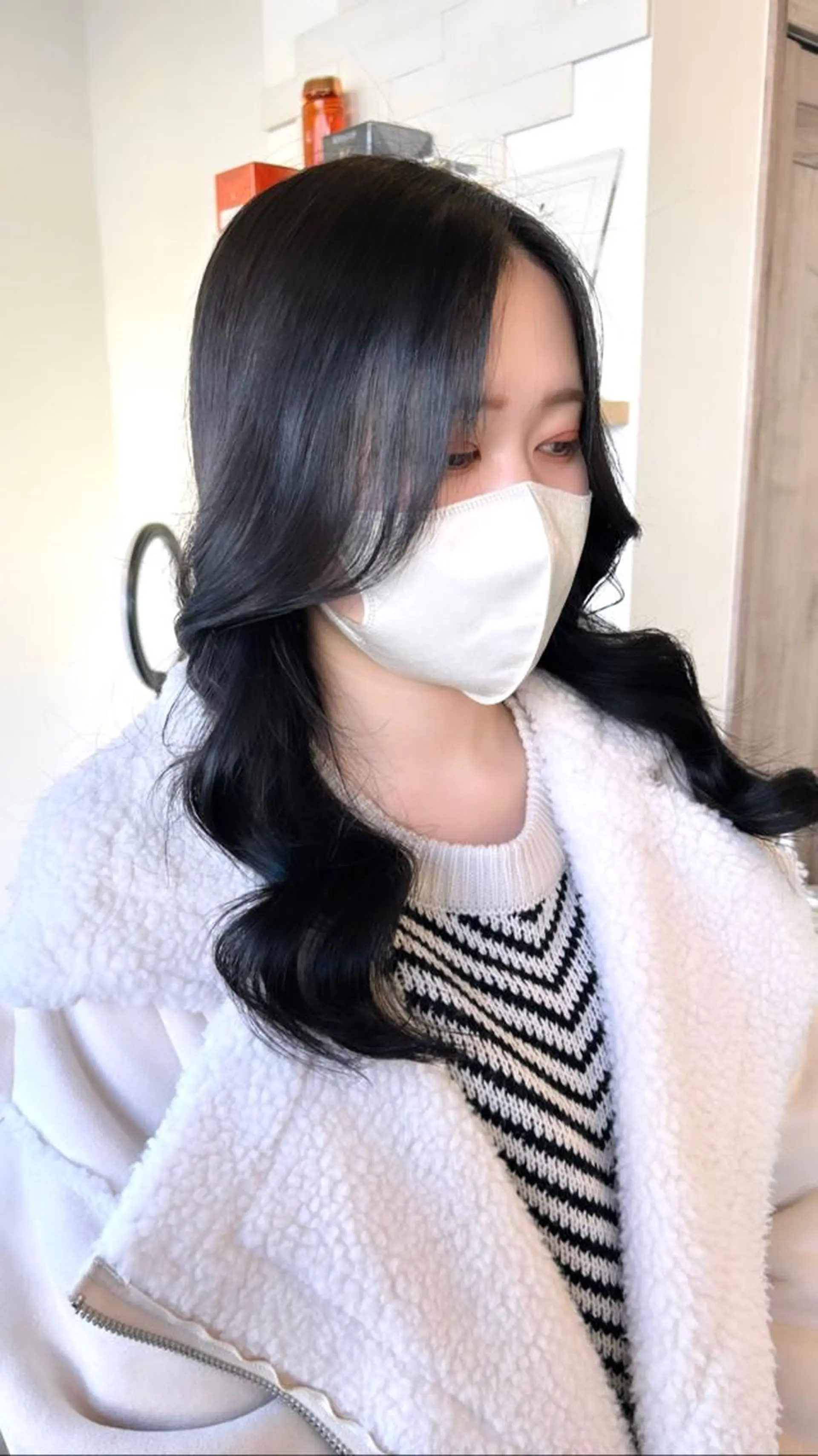セミロング 韓国風ヘア カット ヘアカラー トリートメント 🎀暖色/ ピンク🎀seinaのヘアスタイル