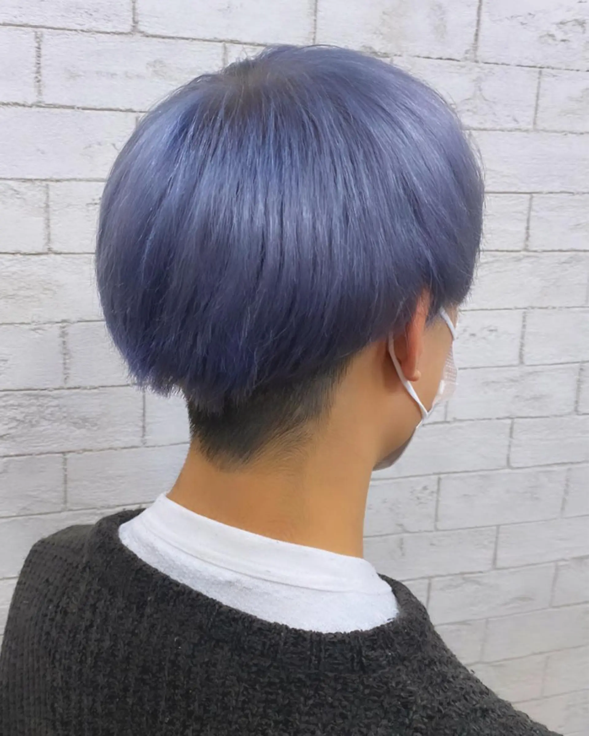 ショート メンズ パープルカラー ホワイト/店長/カラ ー講師/錦糸町/岩崎のヘアスタイル