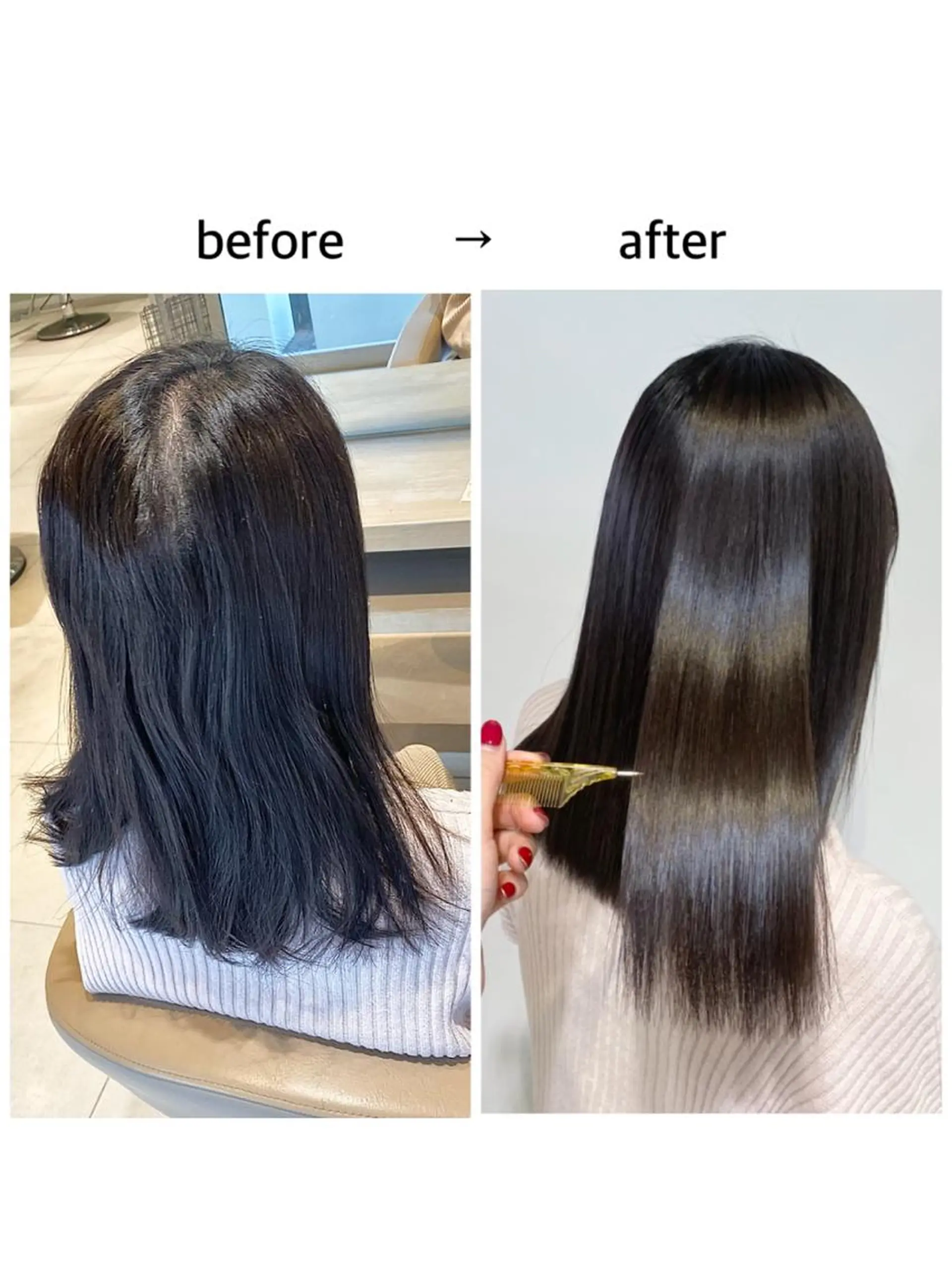ロング 縮毛矯正 motel所属・モデルや芸能人も通う ✨マンツーマンサロンのヘアスタイル
