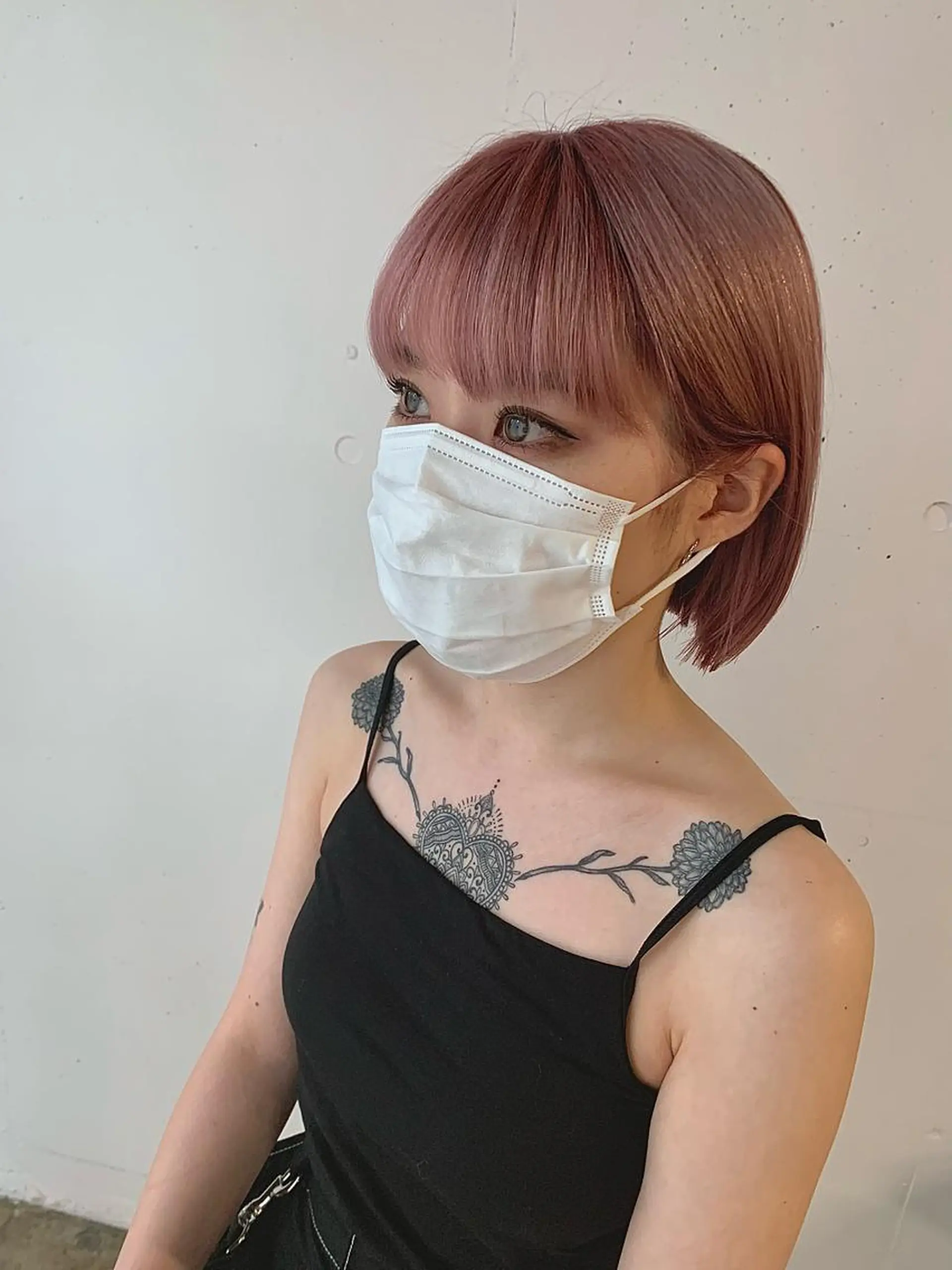 ショート カラー アッシュ ブリーチ ケアブリーチ ハイトーンカラー ピンクカラー ヘアカラー トリートメント ally hairsalon所属・Emi .のヘアスタイル