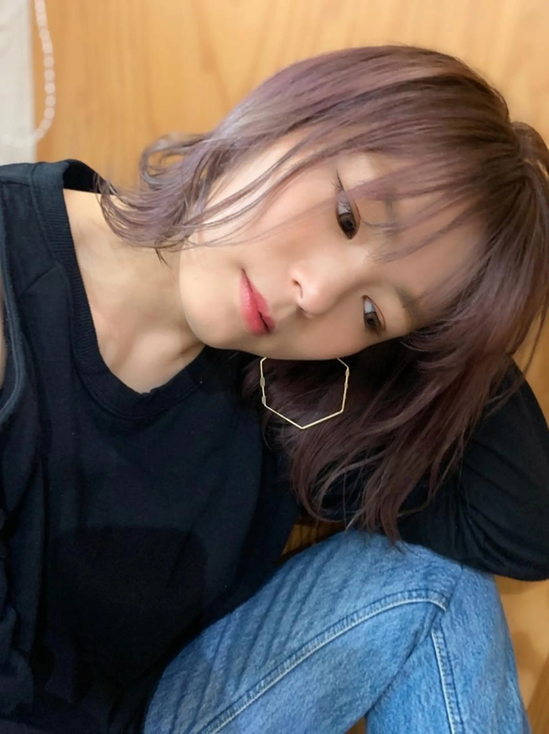 ミディアム カラー ラベンダーカラー カット ヘアカラー トリートメント 高橋 誉幸のヘアスタイル