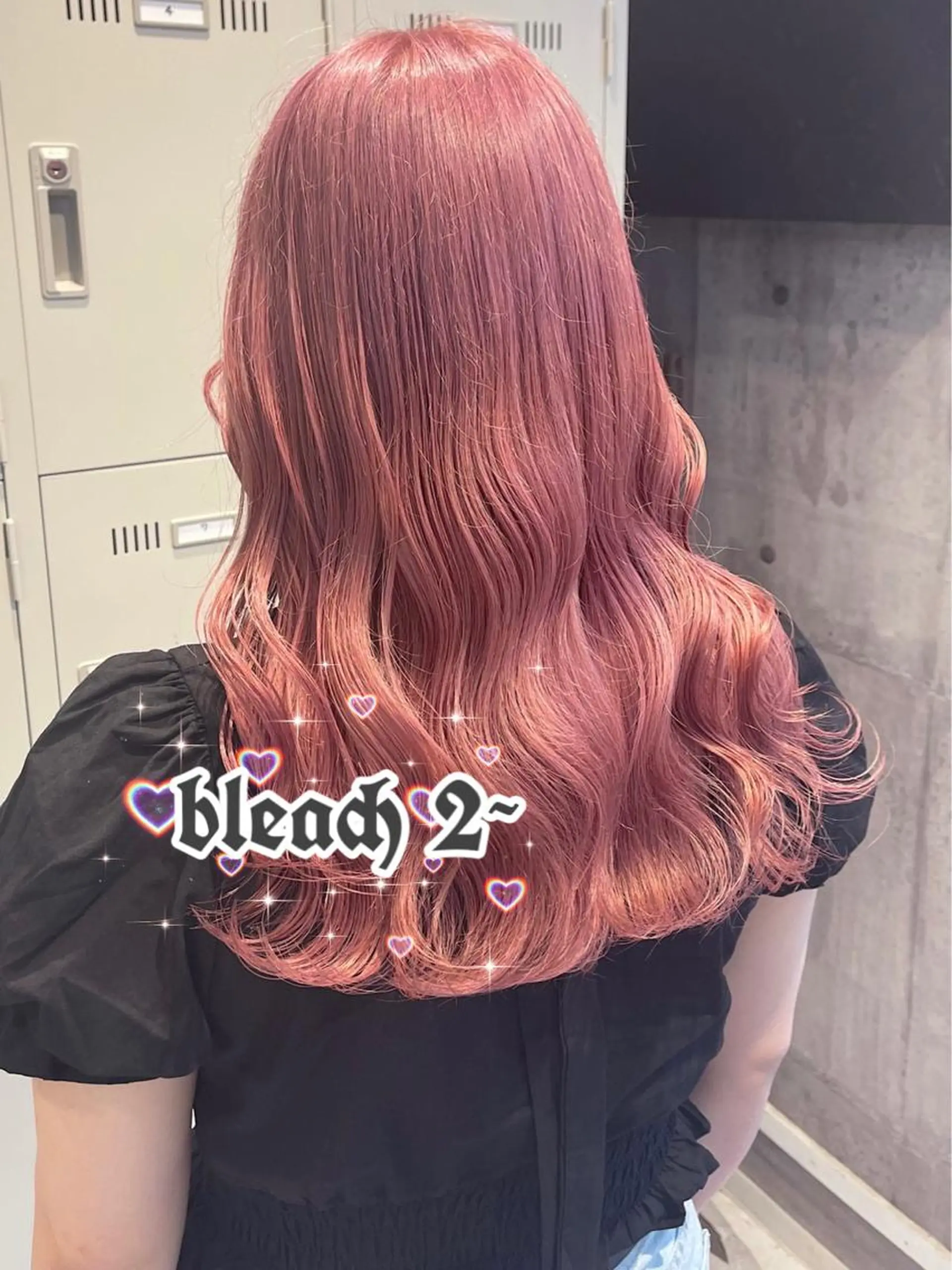 ロング アッシュ アッシュグレー アッシュグレージュ ミストバング ピンクブラウン ハイトーン×エクステ 💞くるみのヘアスタイル