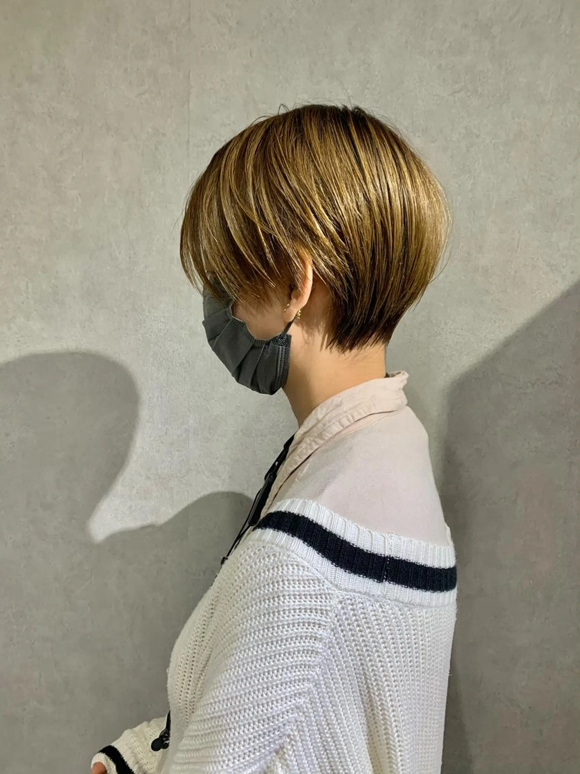 ショート ショートボブ ボブ ハイライト レイヤーカット ショートヘア カット ひばりヶ丘美容室 ✂︎藤原珠輝✂︎のヘアスタイル