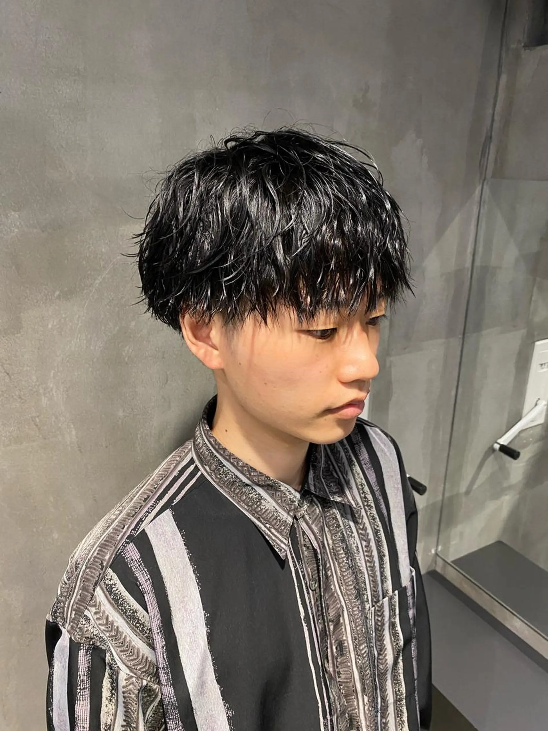 ショート パーマ メンズ カット パーマ Agu hair lore沼館店所属・八戸パーマ/メンズパ ーマ/シンゴ。のヘアスタイル