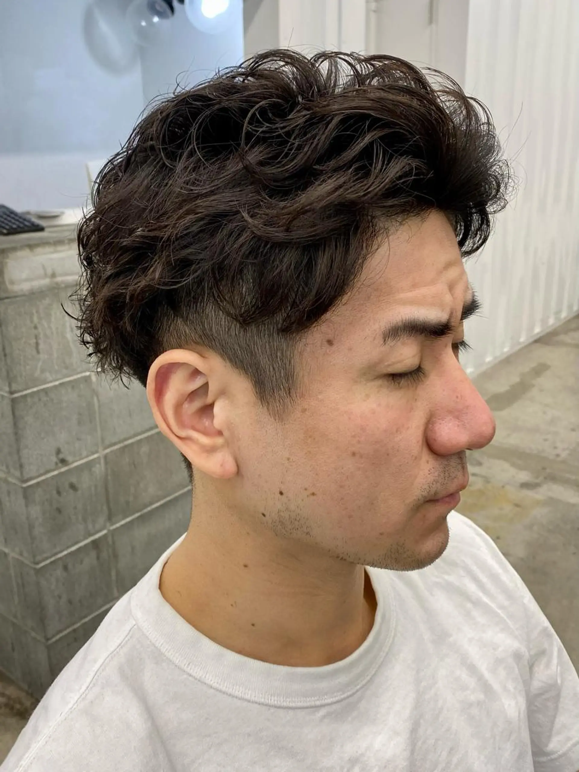 ショート パーマ メンズ アップバング メンズパーマ スパイラルパーマ カット パーマ ［似合わせヘア］ ✂︎OGURO✂︎のヘアスタイル