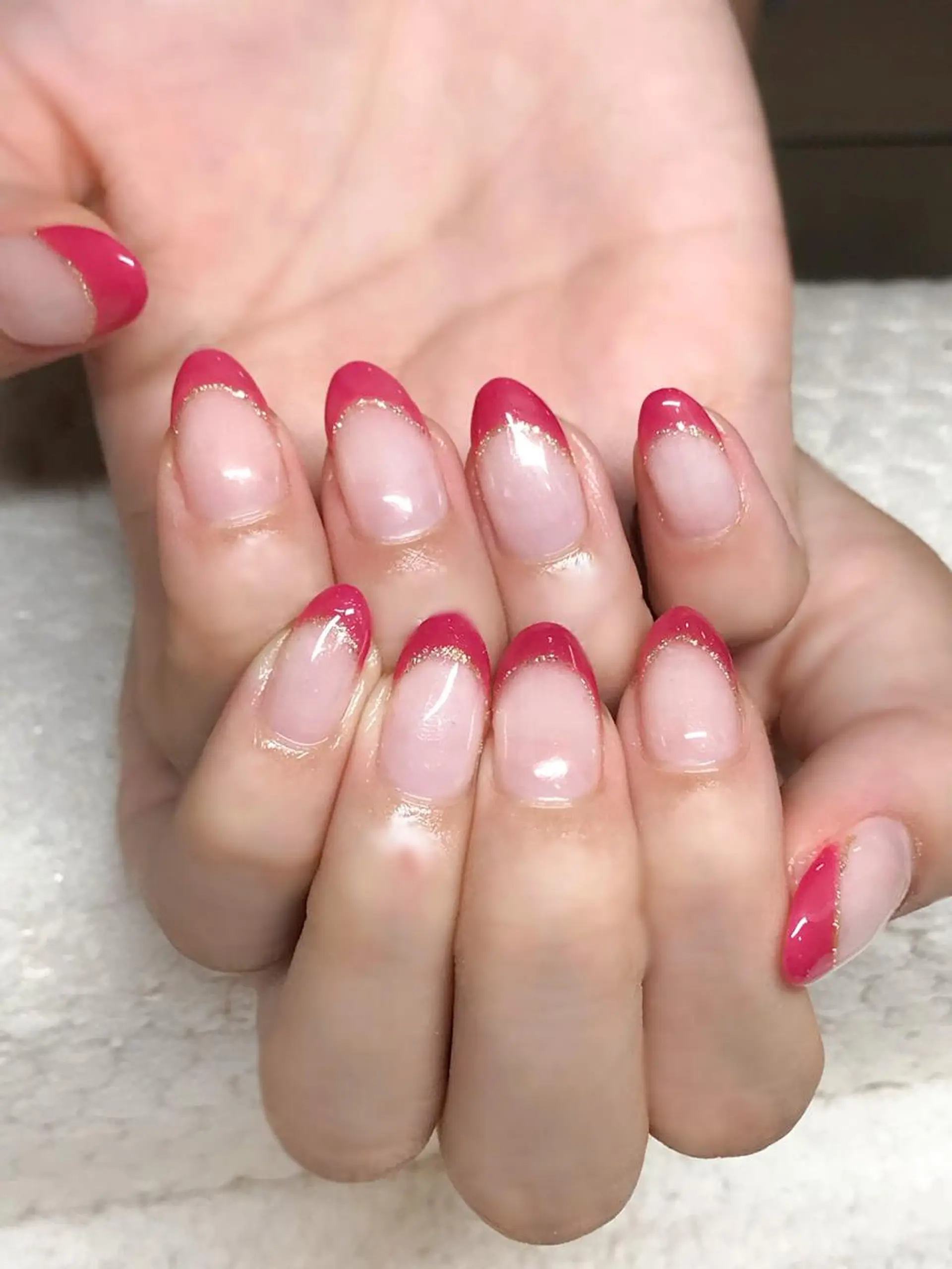 ネイル フレンチネイル ジェルネイル ロングネイル ピンク シンプルネイル Nyanco Nailのネイルデザイン