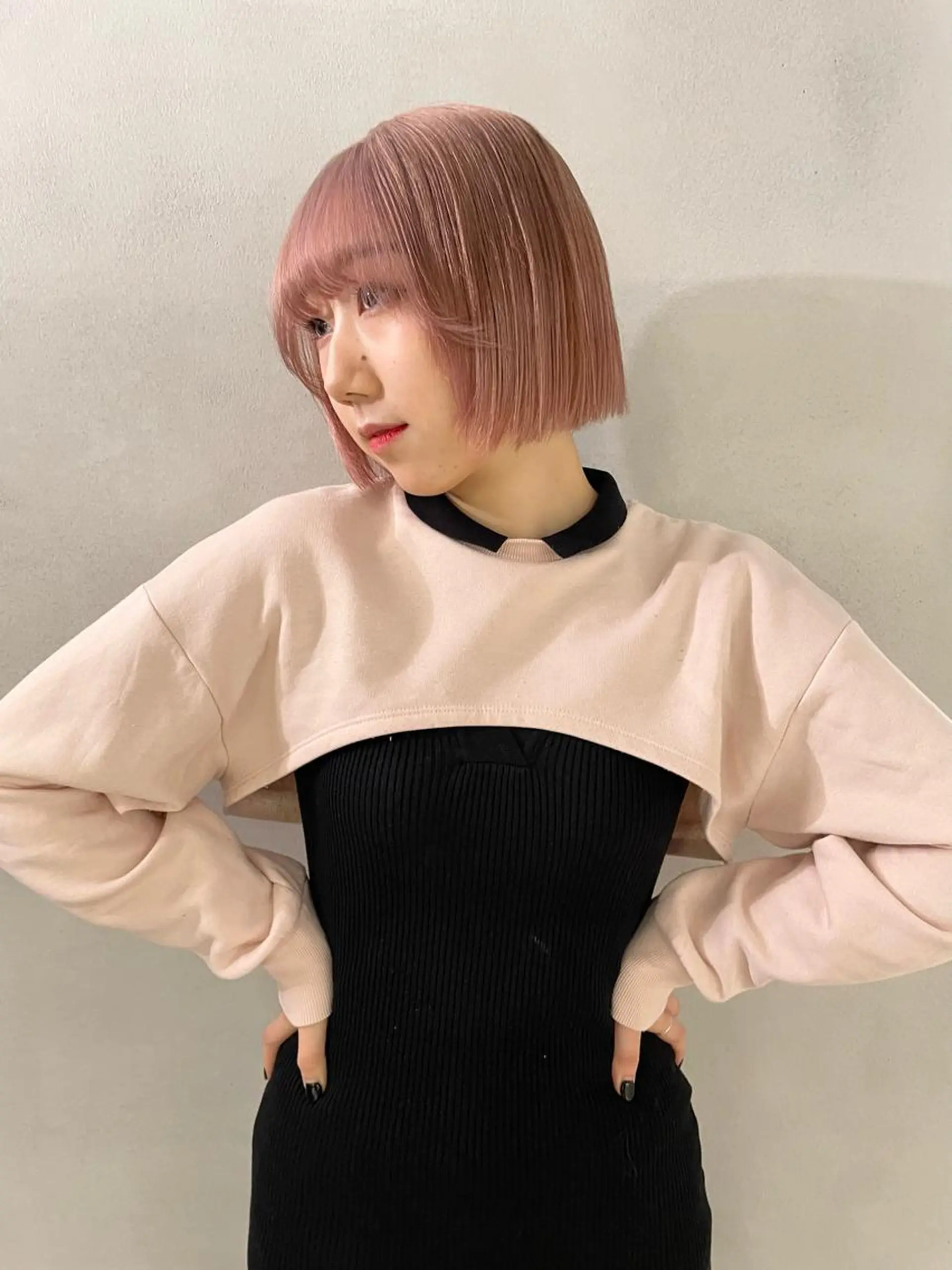 ミディアム カラー ブリーチ ピンクカラー 心斎橋/ブリーチ minamiのヘアスタイル