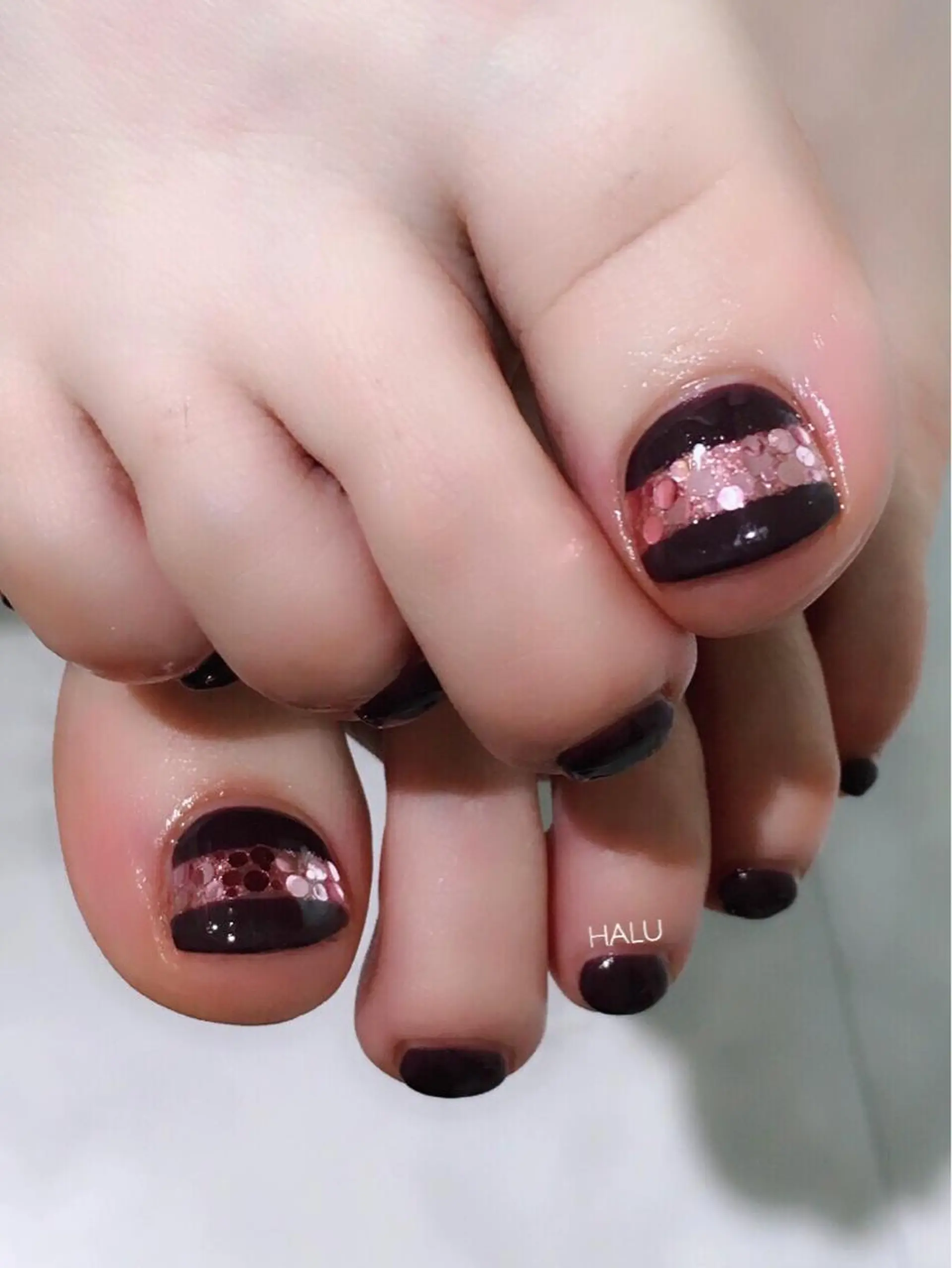 ネイル ボルドー ピンク HALU ハルのネイルデザイン