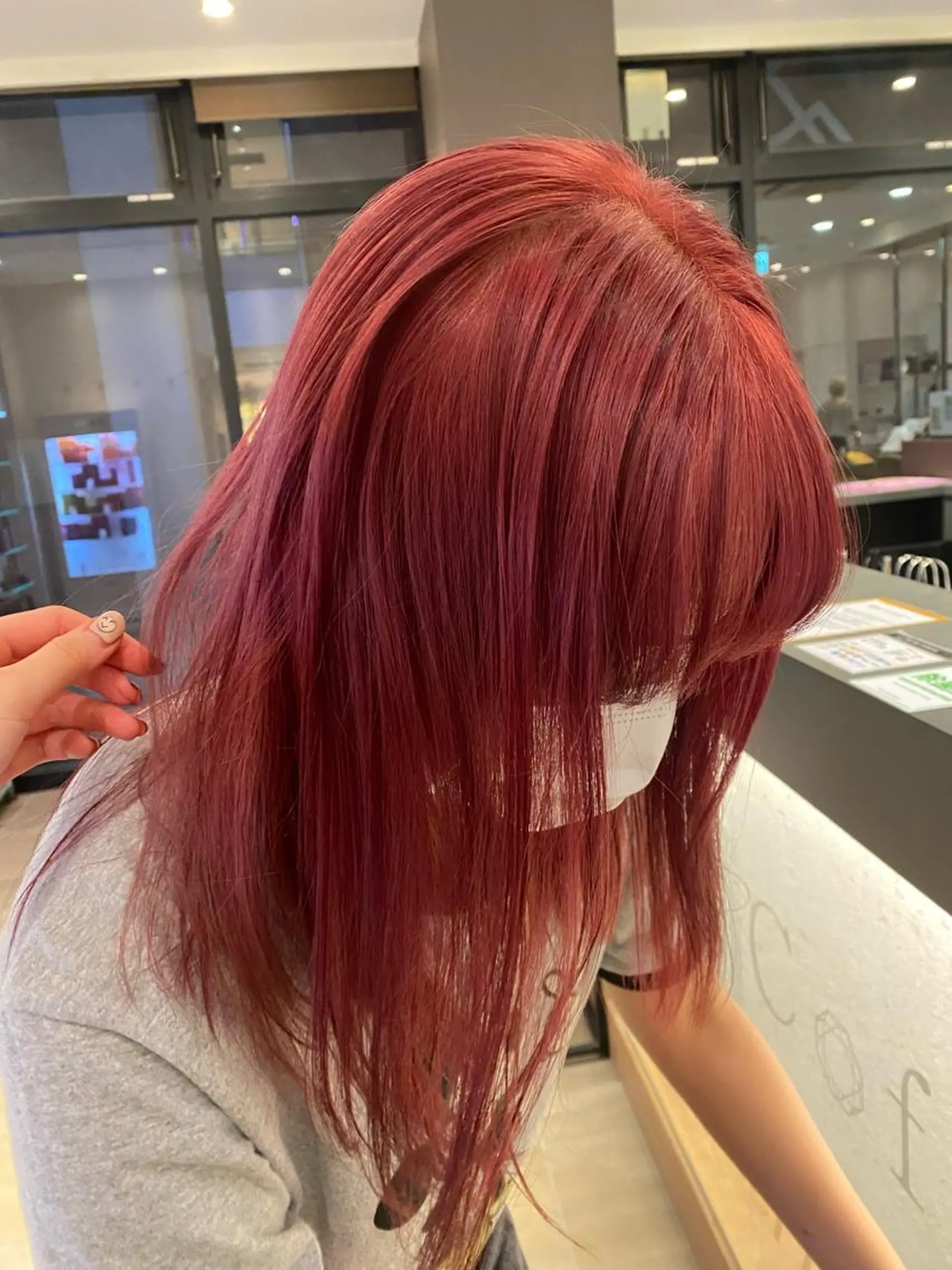 カラー ブリーチ カシス ラベンダーカラー ピンクカラー 向井 天舞🕊のヘアスタイル