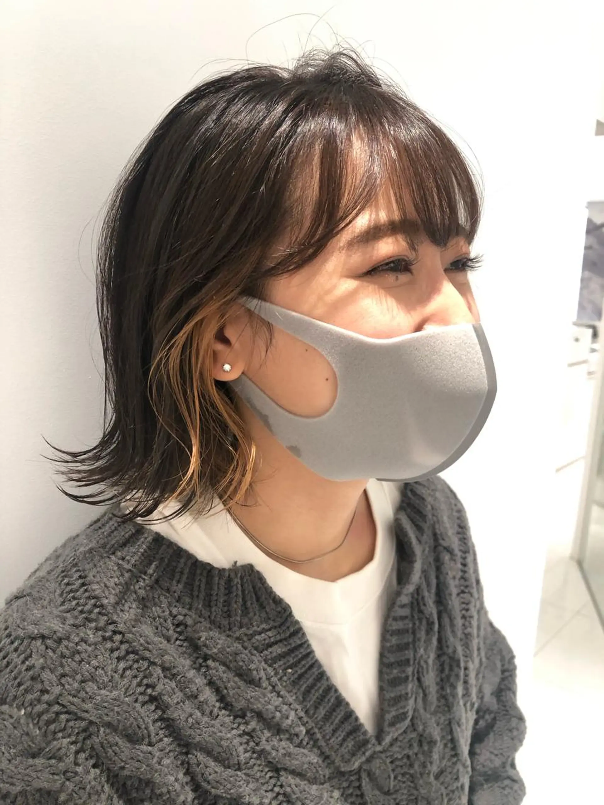 ミディアム カラー ベージュカラー 古屋 花織のヘアスタイル