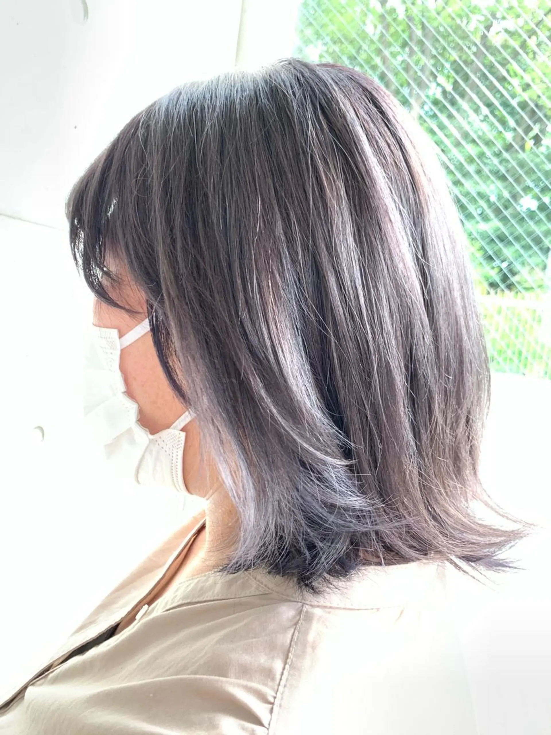 ミディアム アッシュ パープルカラー 髪質改善NO.1🥇 蒲澤🏆のヘアスタイル