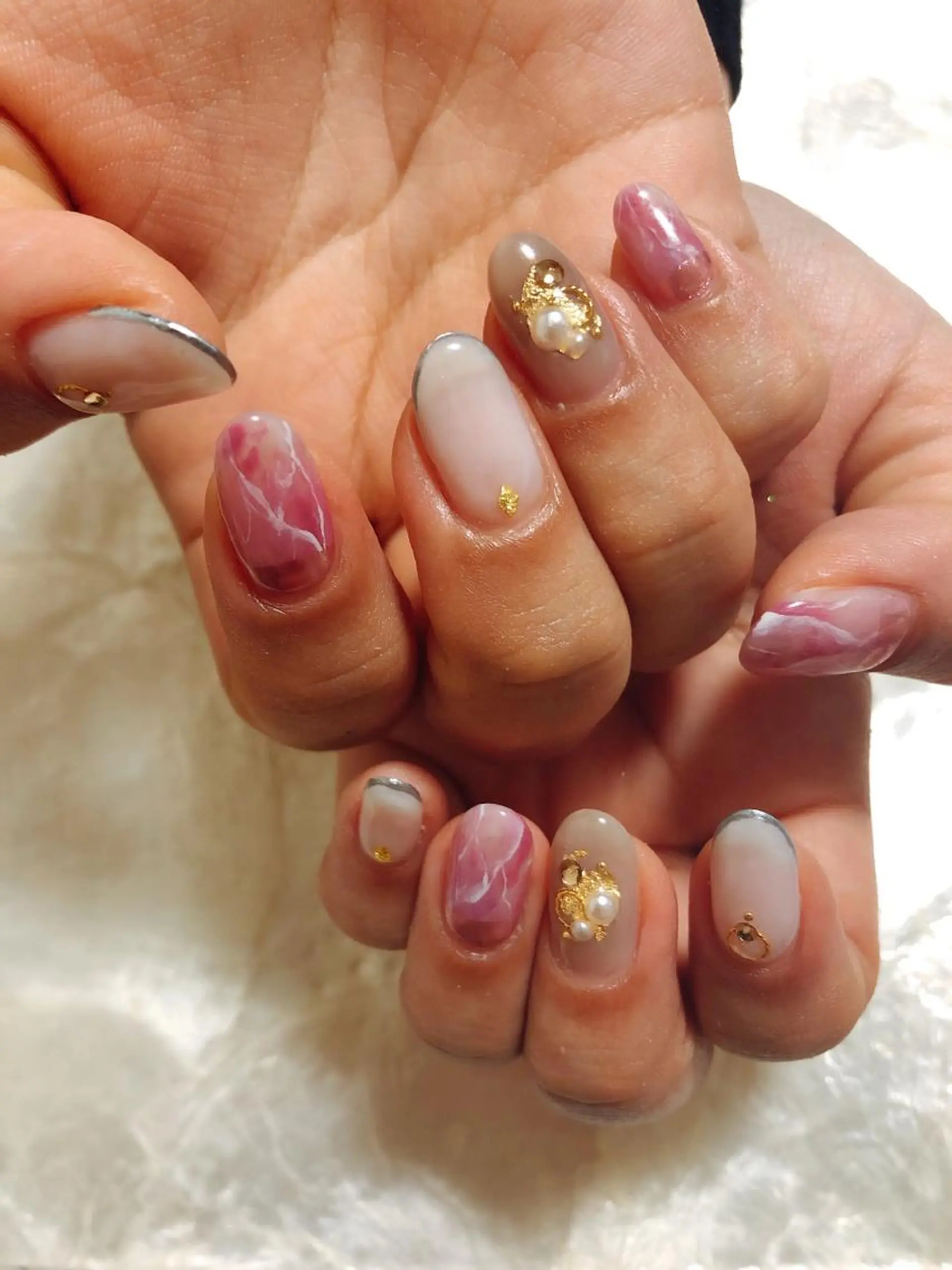 ネイル 大理石ネイル(マーブル) kiki nail 二子玉川のネイルデザイン