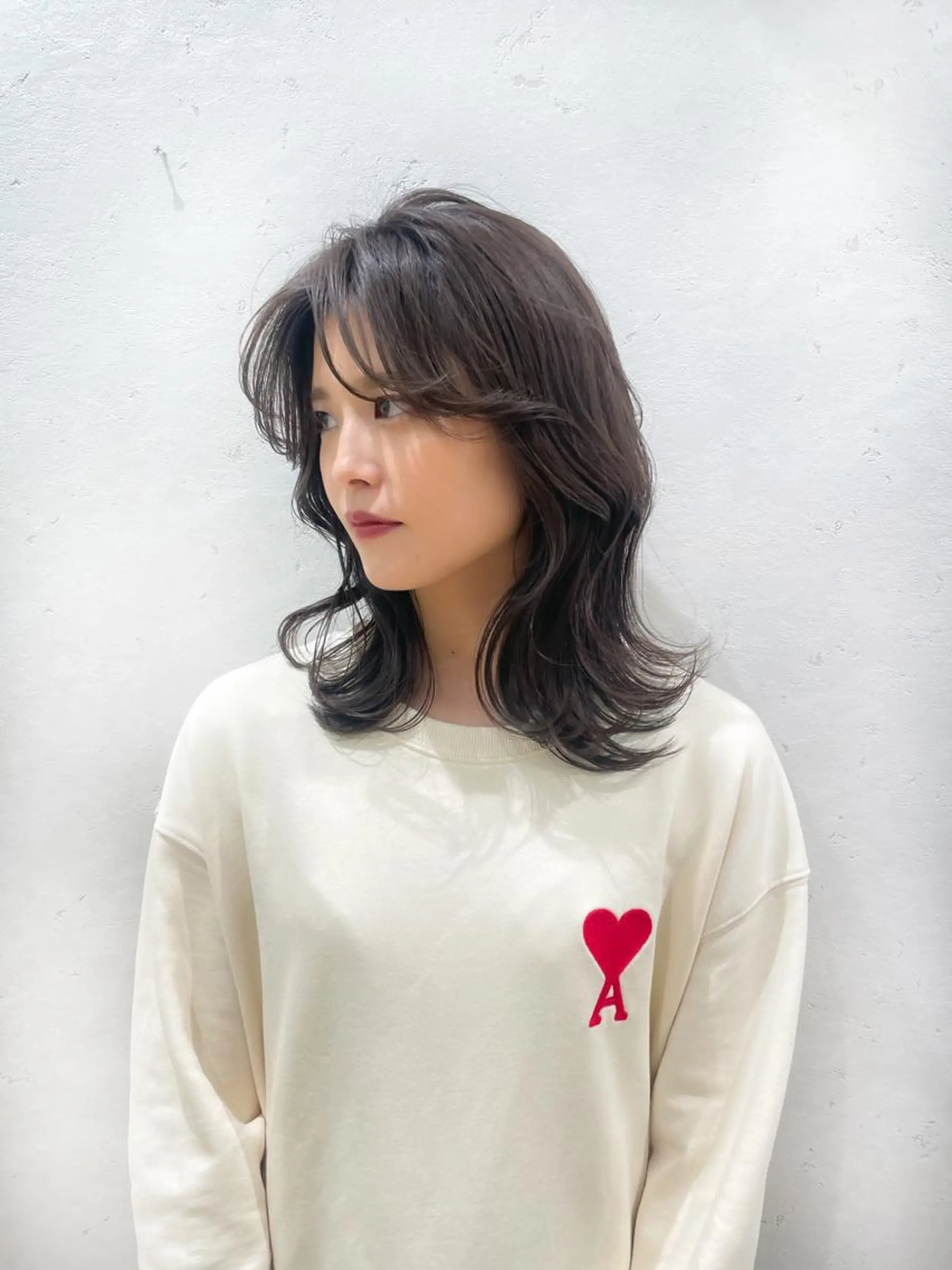 ミディアム カット トリートメント レイヤー/くびれヘア /野崎華代のヘアスタイル