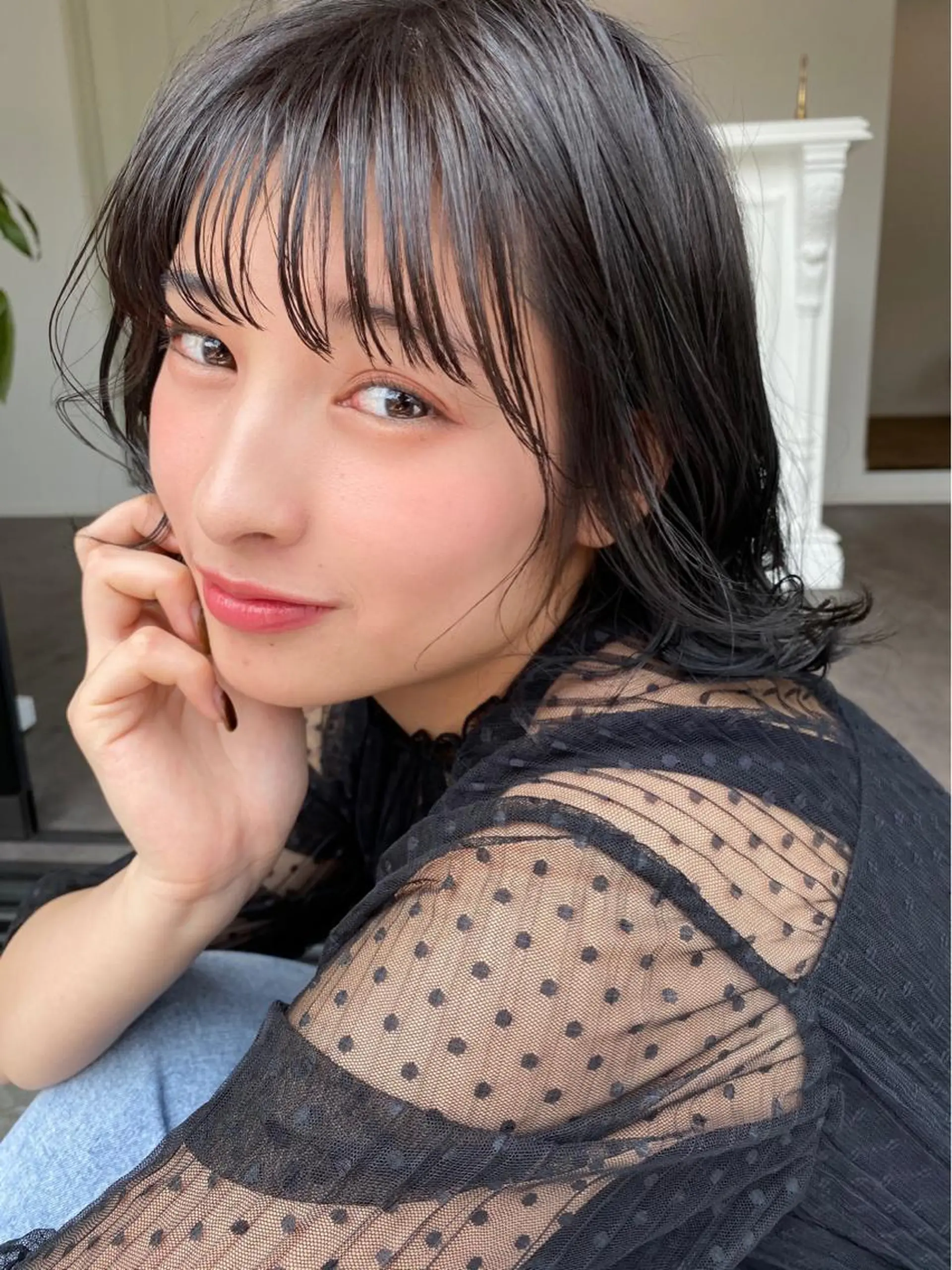 ミディアム カラー カット ヘアカラー トリートメント 成松 勇治のヘアスタイル