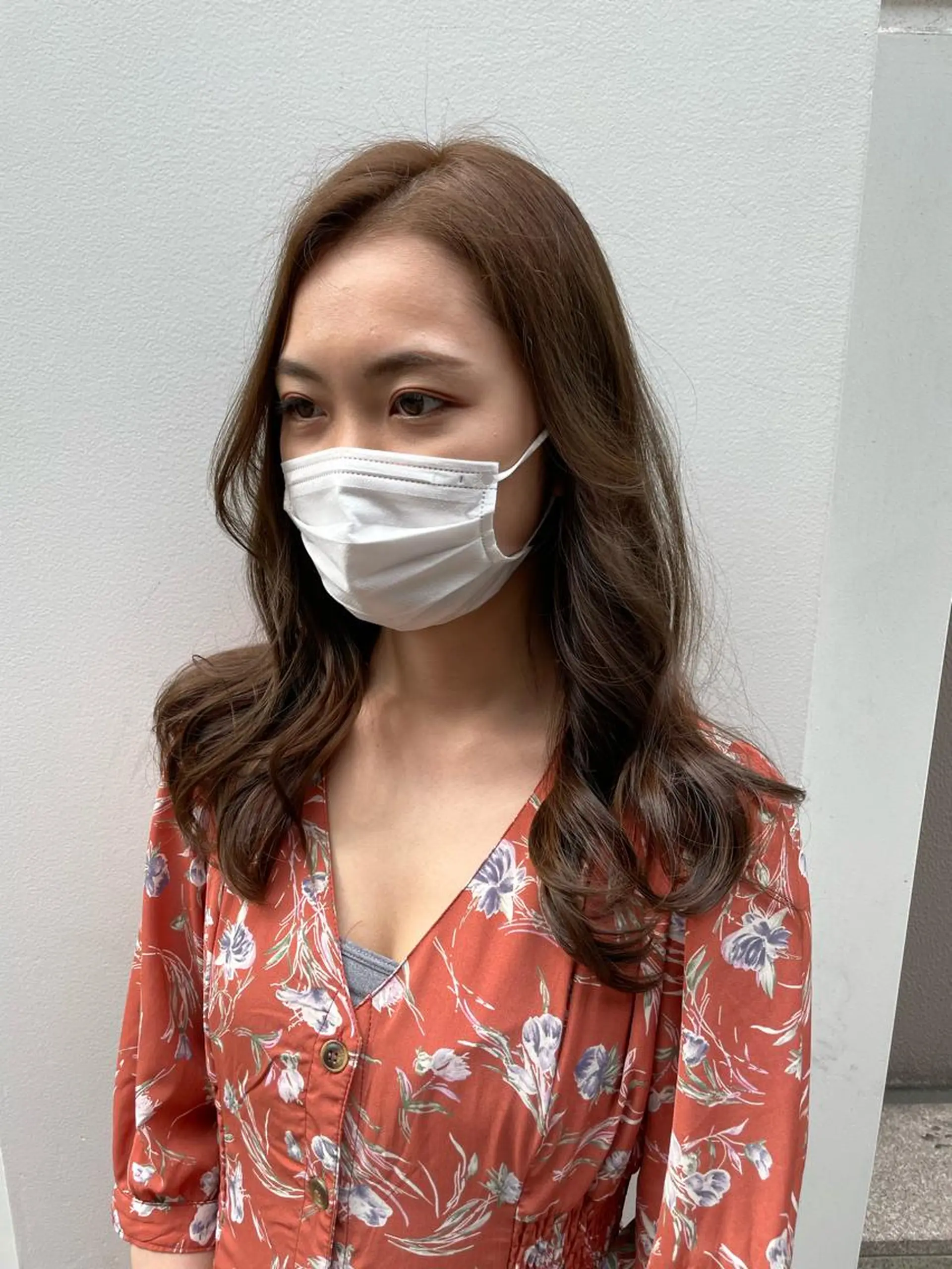 セミロング カラー ベージュカラー ブラウンカラー ケアカラー ピンクカラー ピンクブラウン カット ヘアカラー GO TODAY SHAiRE SALON所属・天野 瑠真のヘアスタイル