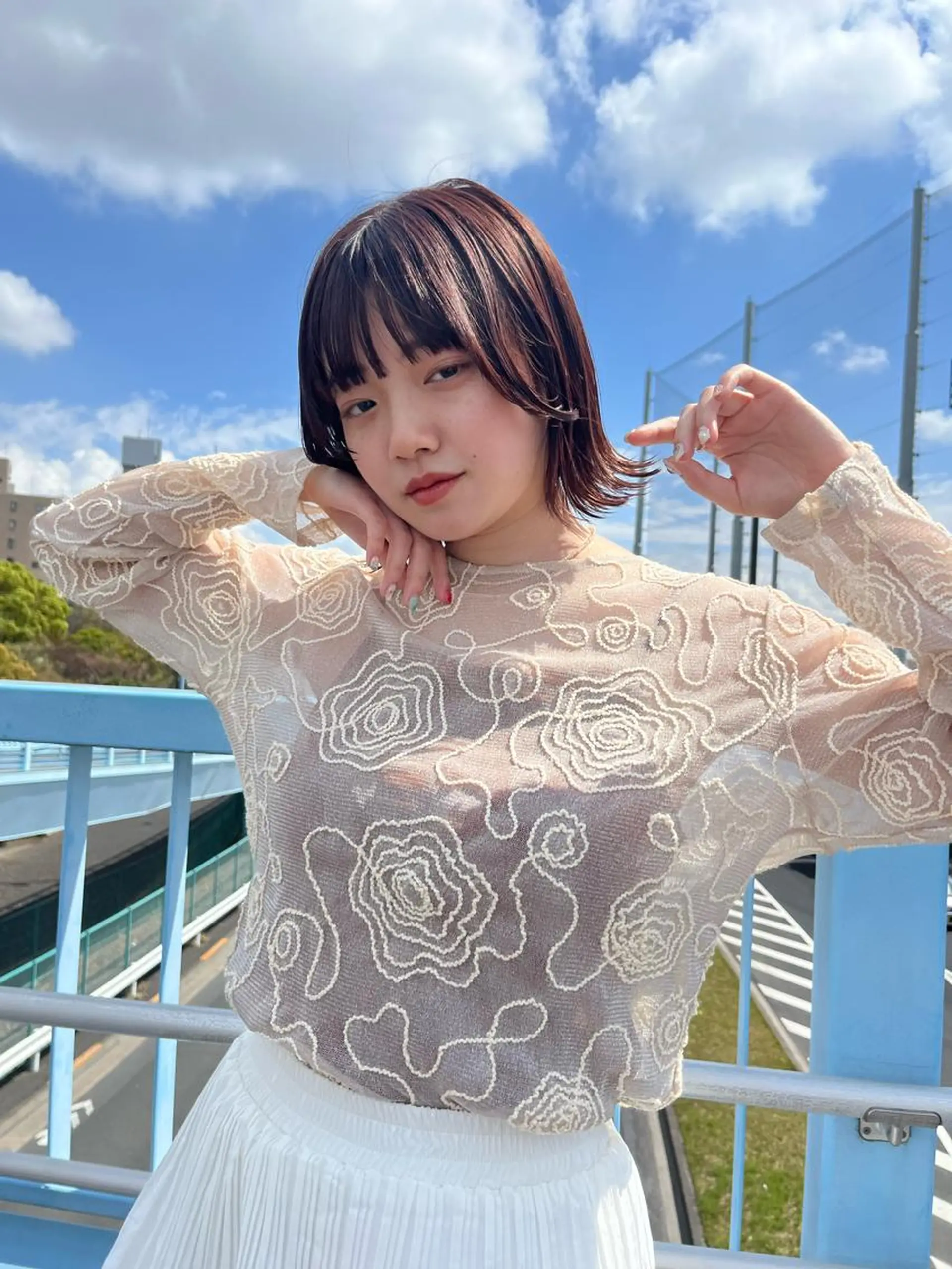 ショート カラー カコ/レイヤーカット ヘアアレンジのヘアスタイル