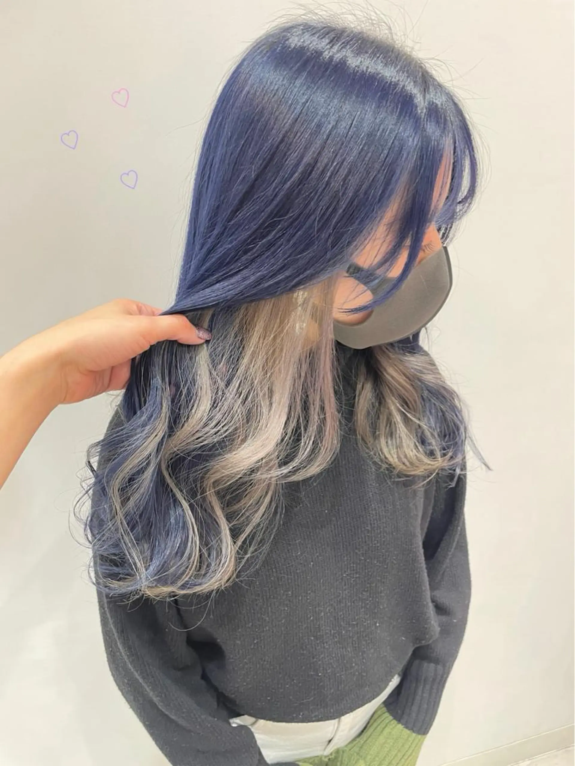 ミディアム カラー ネイビーカラー シルバー EMANON新宿東口所属・新宿駅近♡ ♡個室♡三都季🌜のヘアスタイル
