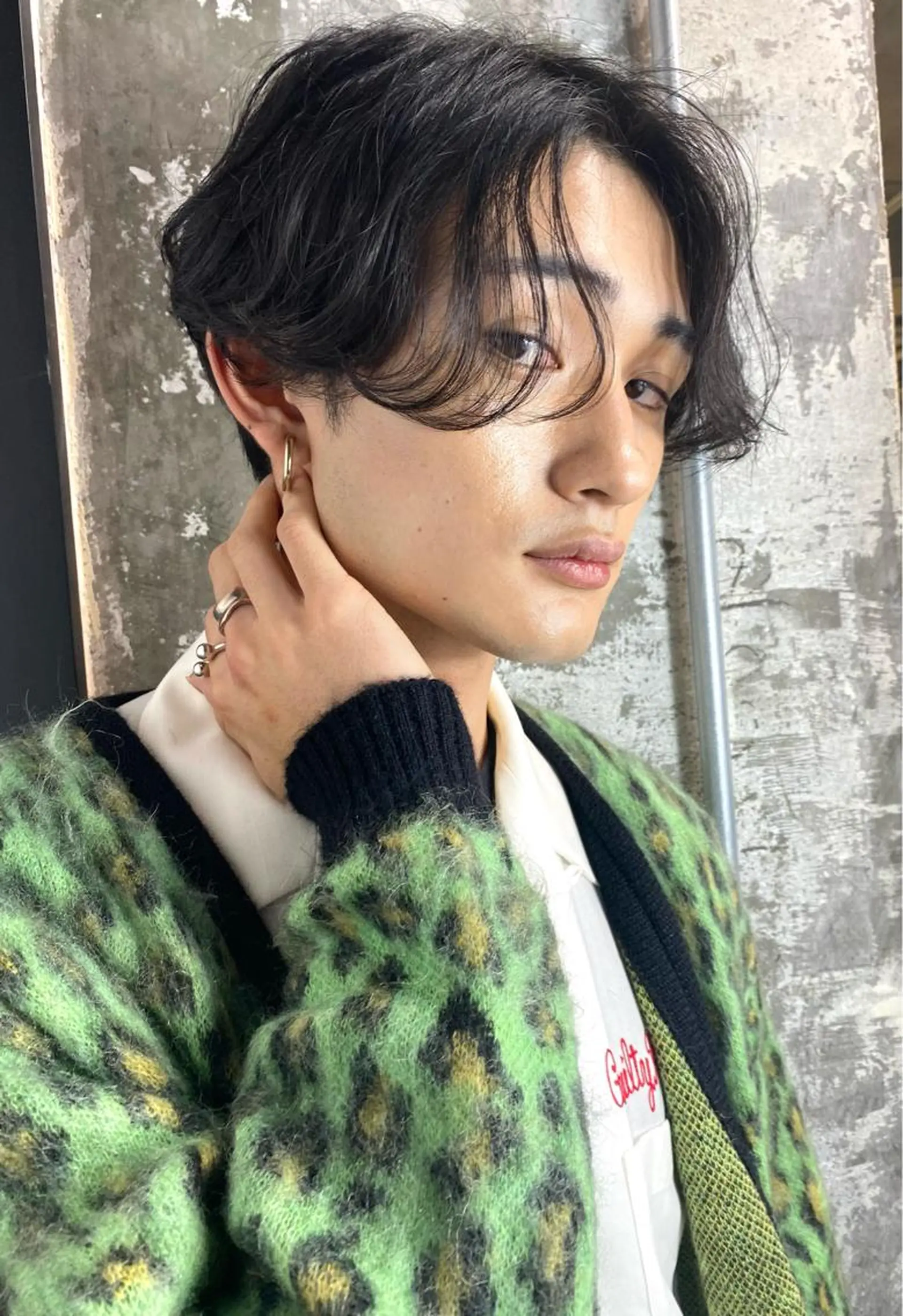 ショート パーマ メンズ センターパート カット キタダ ヒロキのヘアスタイル