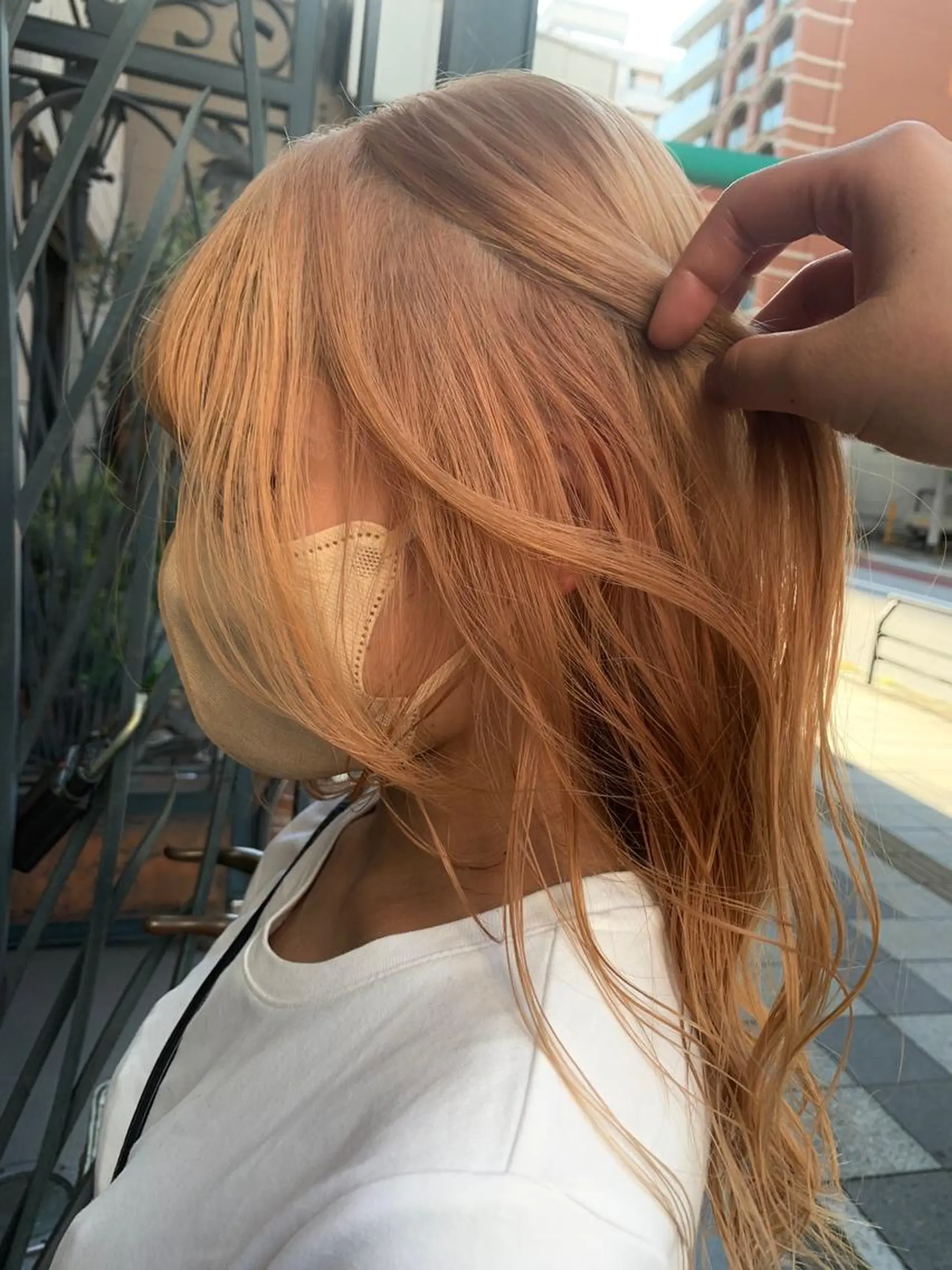 ロング カラー ベージュカラー ピンクカラー ピンクベージュ ROPE 本厚木店 かなみのヘアスタイル