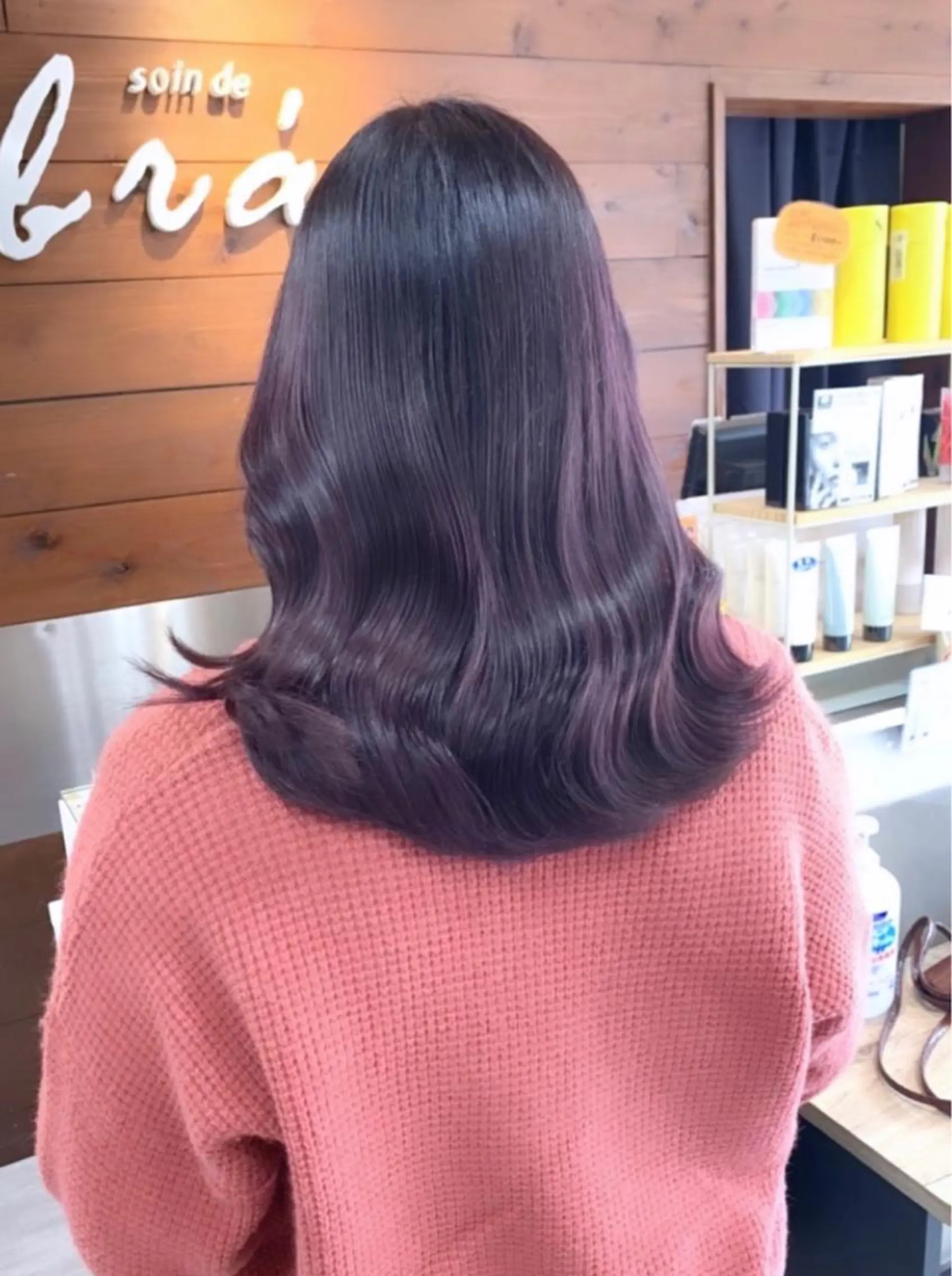 ミディアム パープルカラー ヘアカラー トリートメント 🫧艶髪カラー🫧 森本くるみのヘアスタイル
