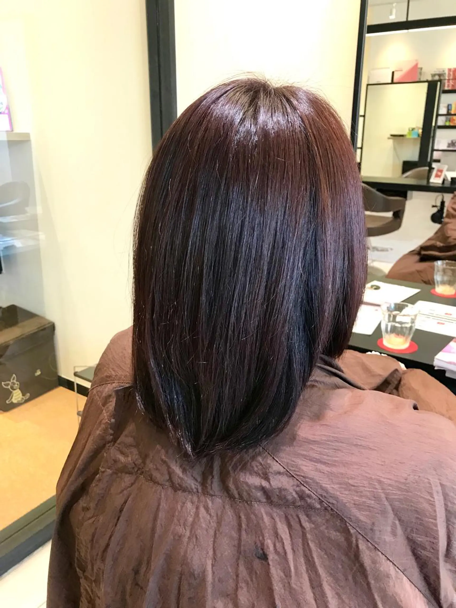 ミディアム カラー ブラウンカラー ピンクカラー ピンクブラウン Renatus店長 金子裕美のヘアスタイル