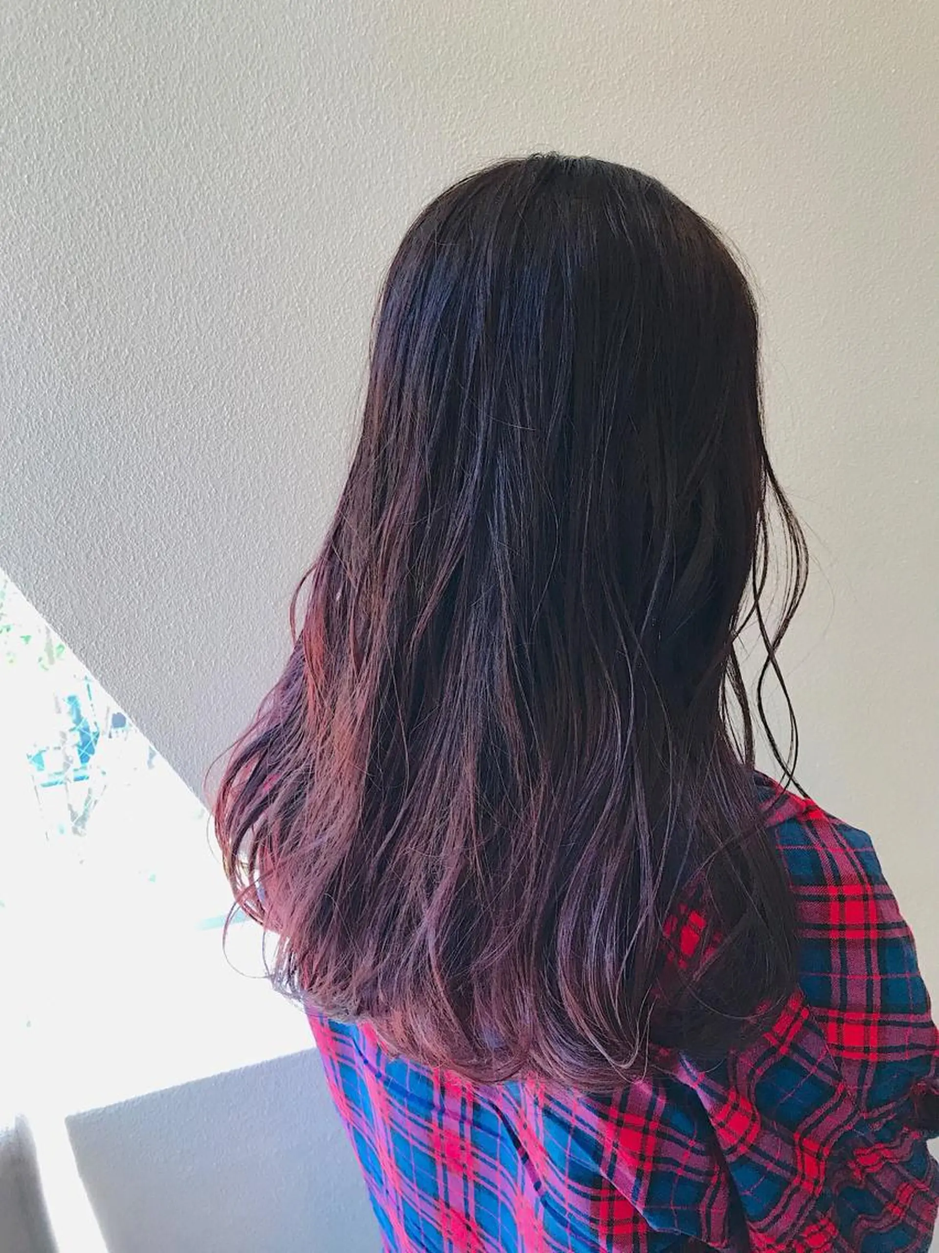 セミロング カラー グラデーションカラー レッドカラー カット ヘアカラー トリートメント lani 天神大名/ブリーチのヘアスタイル