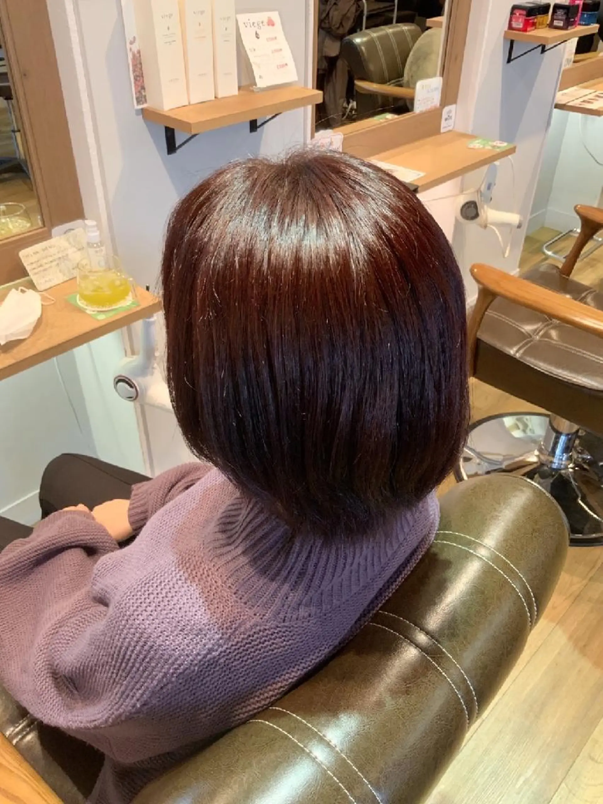 カラー ブリーチ ブリーチなしカラー ピンクカラー バイオレットカラー ヘアカラー トリートメント 堀 望美のヘアスタイル