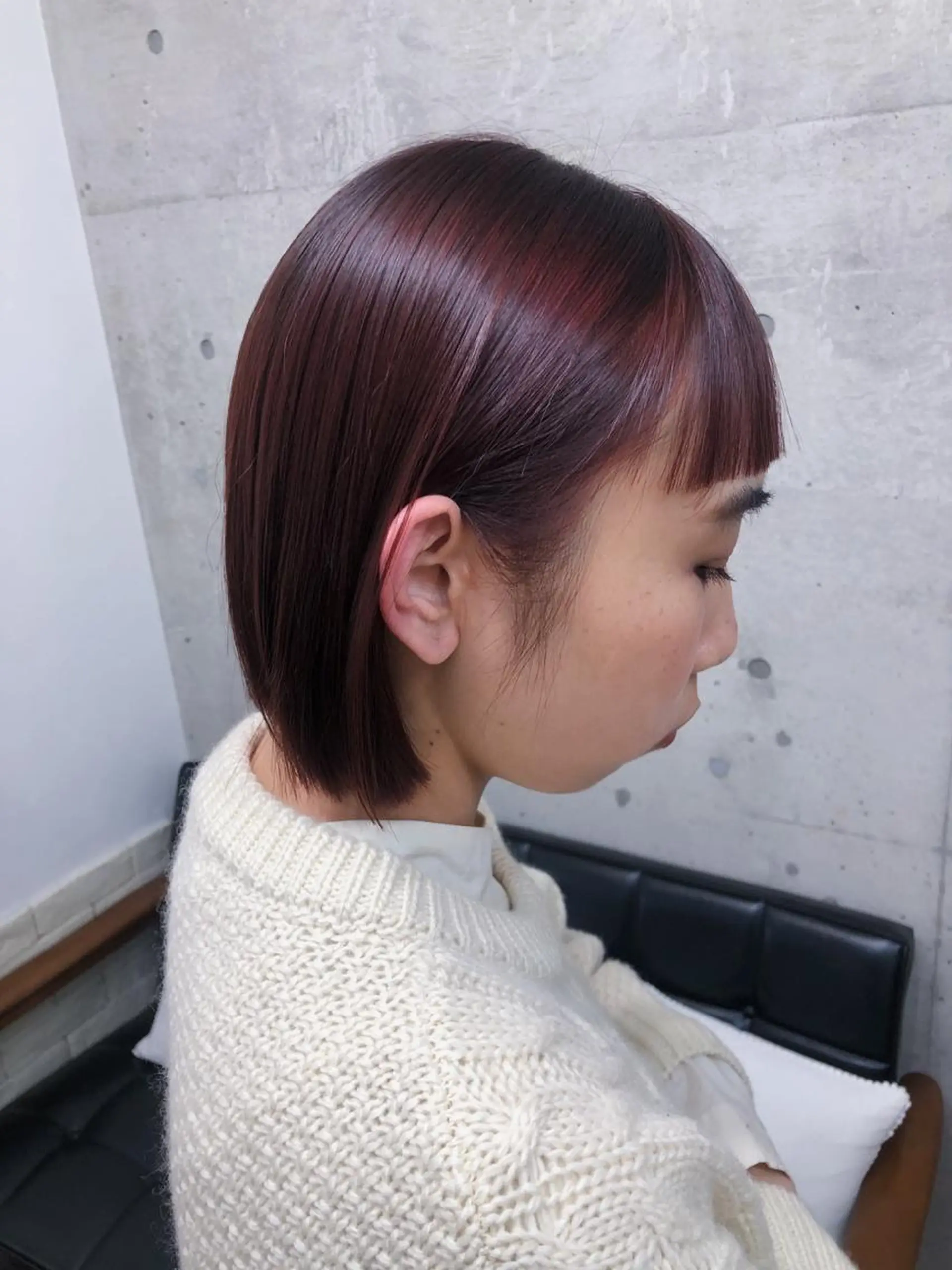 ショート カラー ボブ オン眉 MeL 横浜/ ＭＩＨＯのヘアスタイル