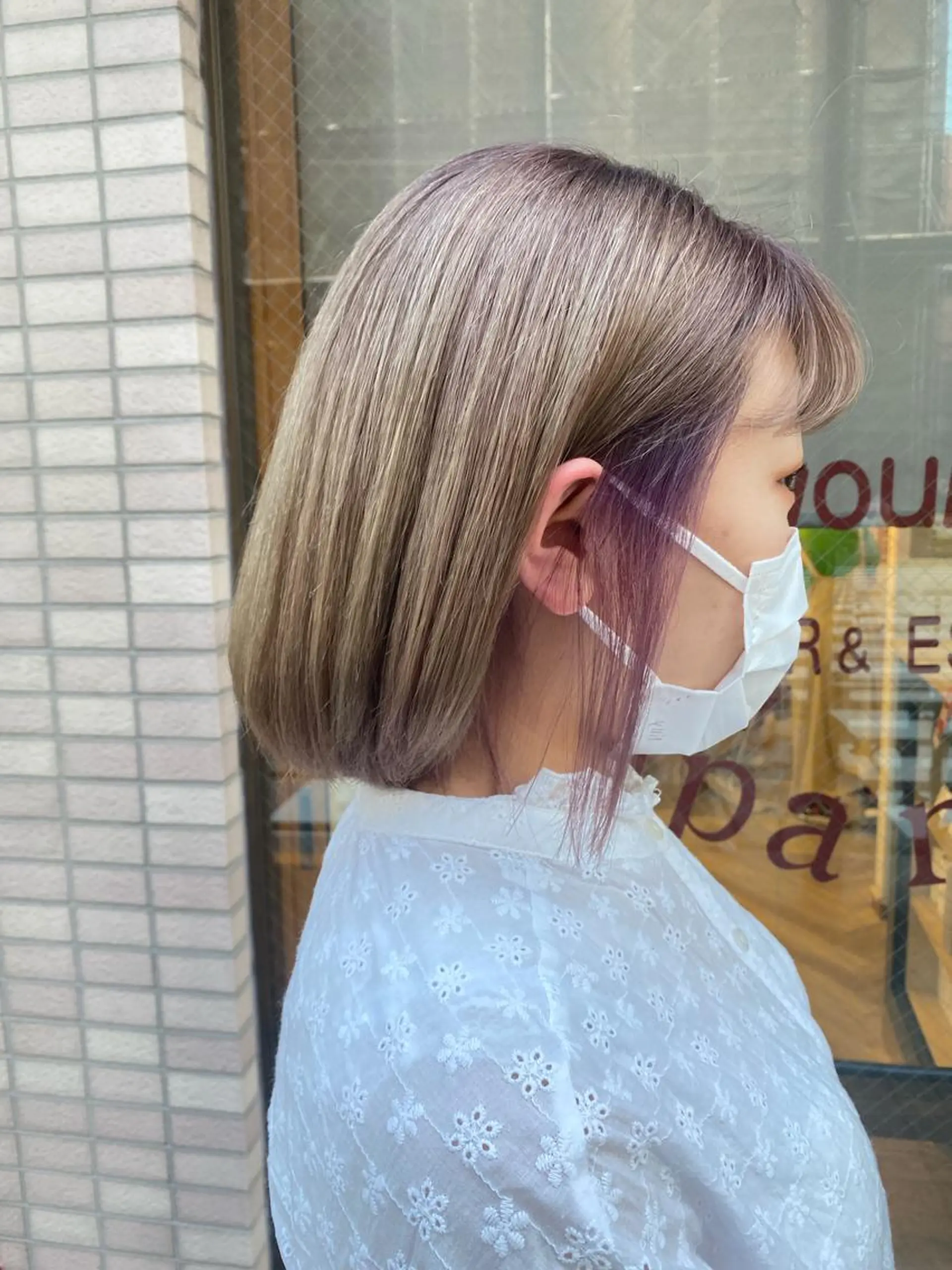ミディアム カラー ラベンダーカラー ラベンダーピンク ピンクカラー ️🫧押上️🫧はな 🫧うる艶パーマのヘアスタイル