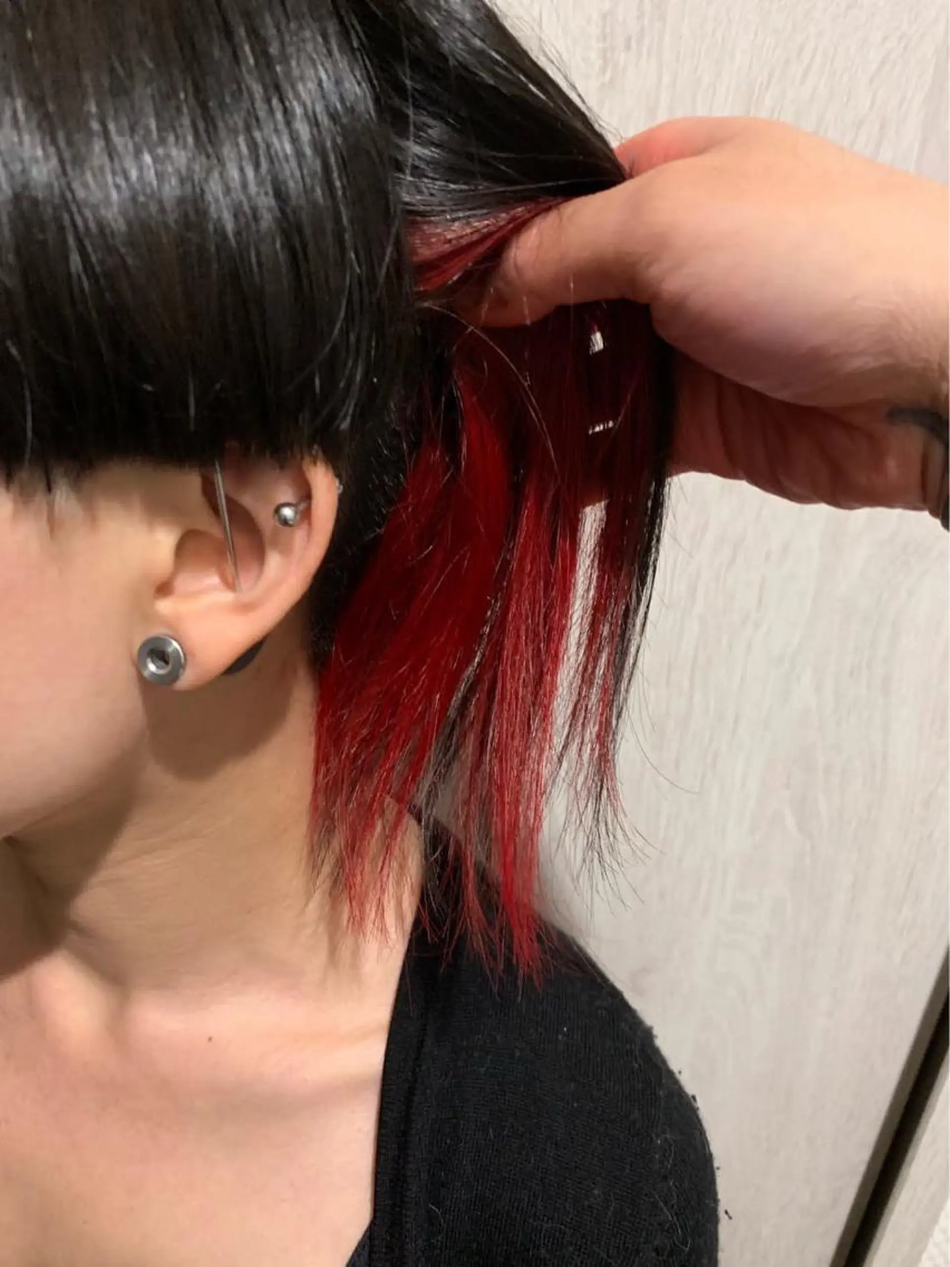 ミディアム カラー ブリーチ インナーカラー レッドカラー ヘアカラー #ケアブリーチ# MASAのヘアスタイル