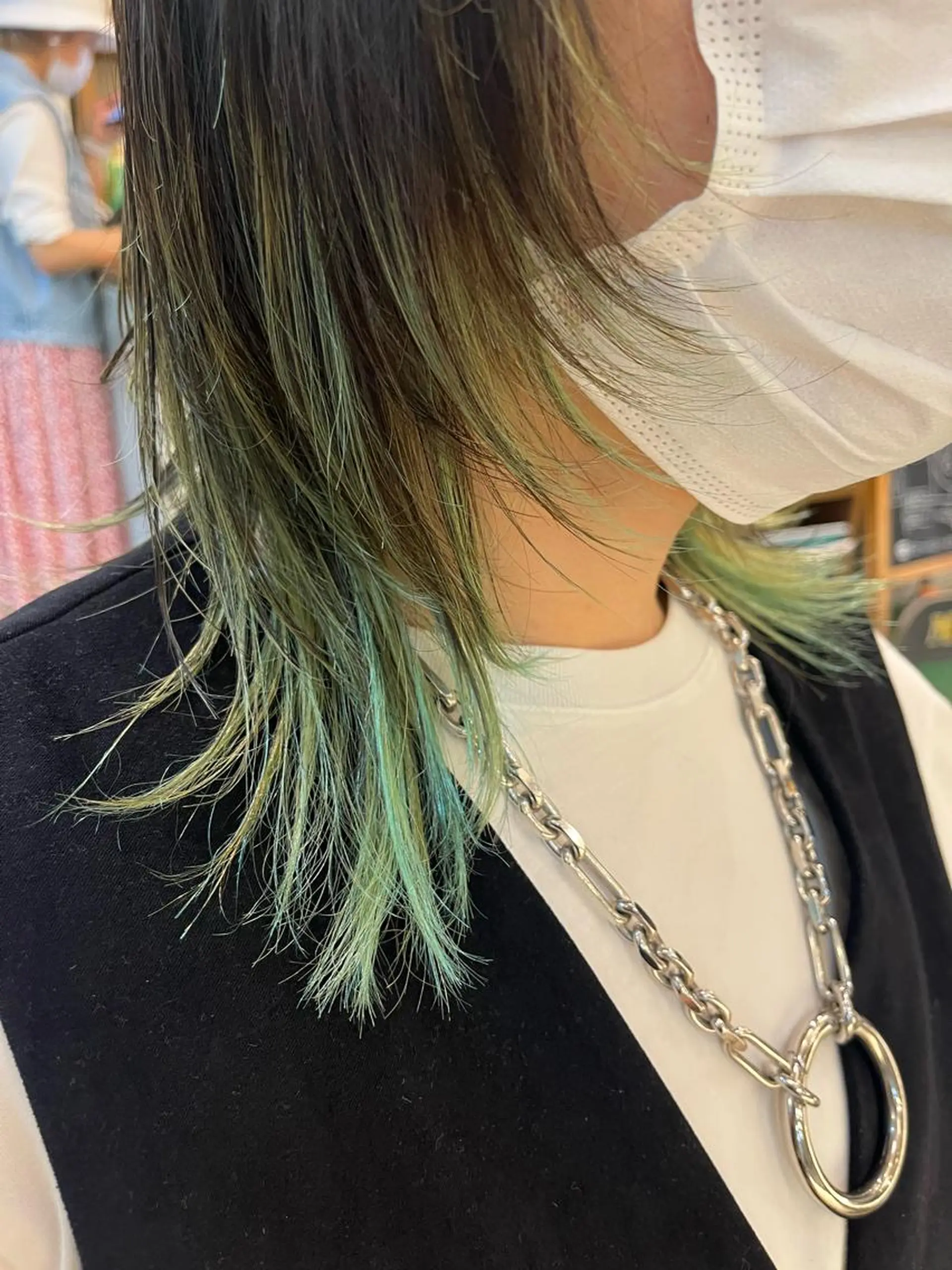 メンズ ヘアカラー トリートメント ♱地雷カラー♱ウルフ ♱ 藍衣 ♱のヘアスタイル