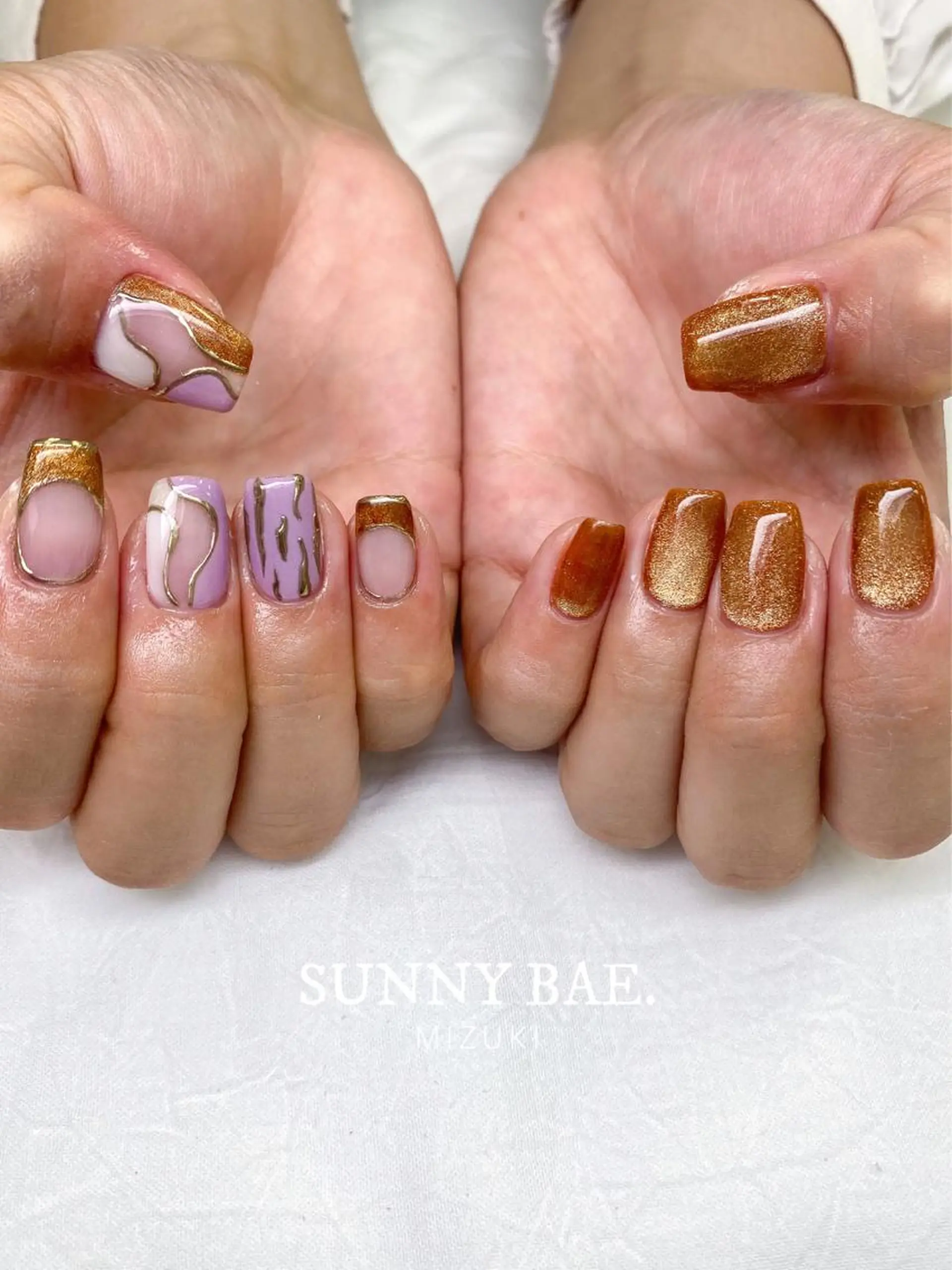 ネイル フレンチネイル マグネットネイル ミラーネイル SUNNY BAE. 🌼MIZUKIのネイルデザイン